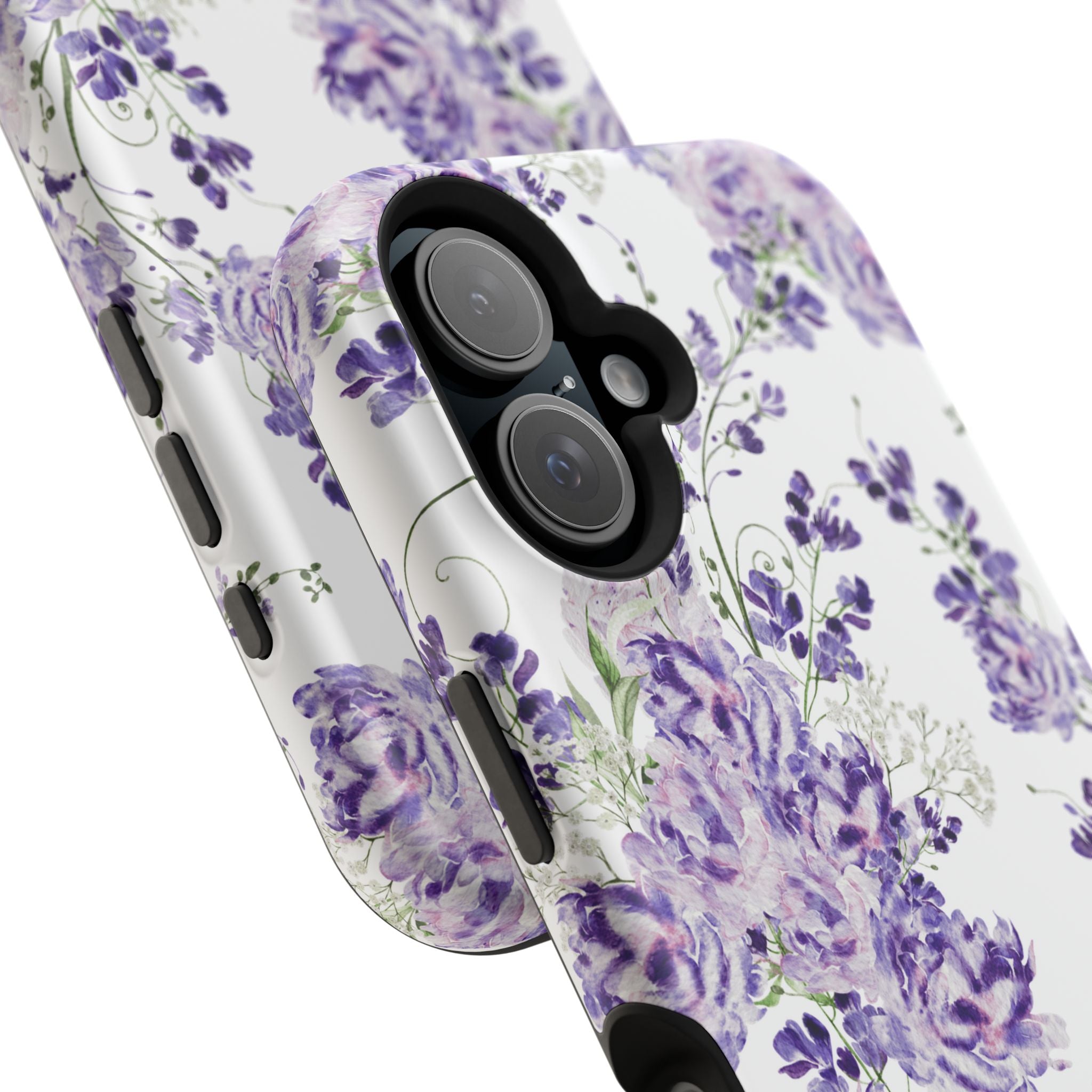Customizable: Purple Floral Impact-Resistant Phone Case
