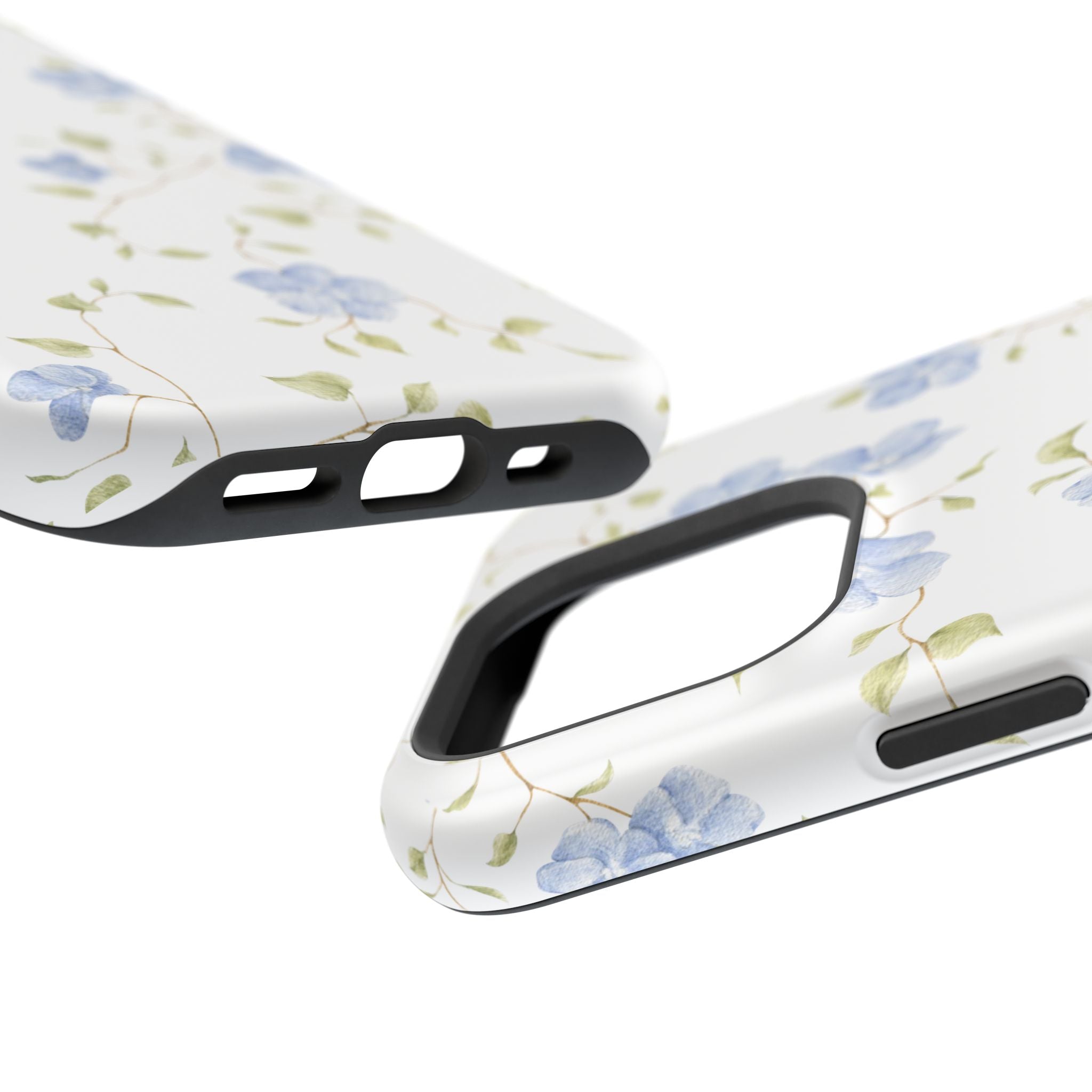 Customizable: Blue Floral Impact-Resistant Phone Case
