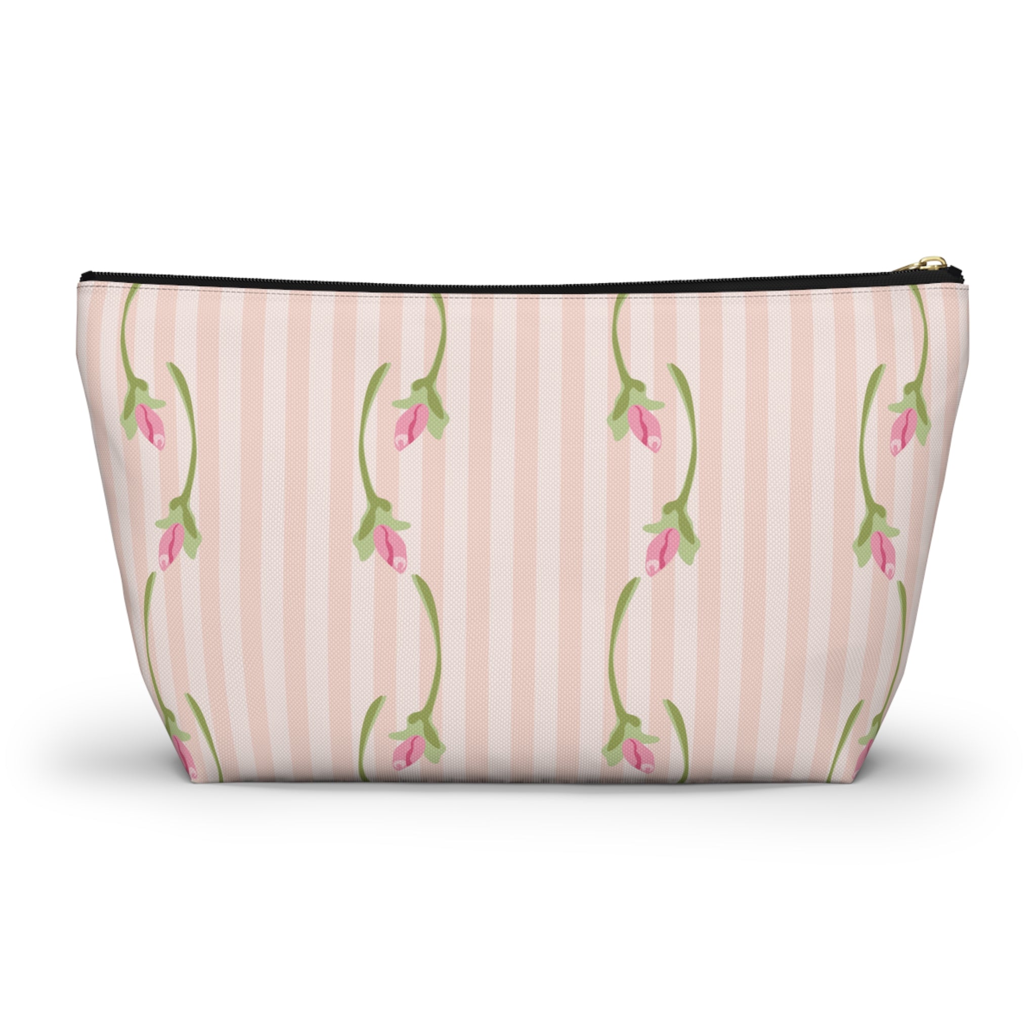 Customizable: Floral Accessory Pouch with T-bottom