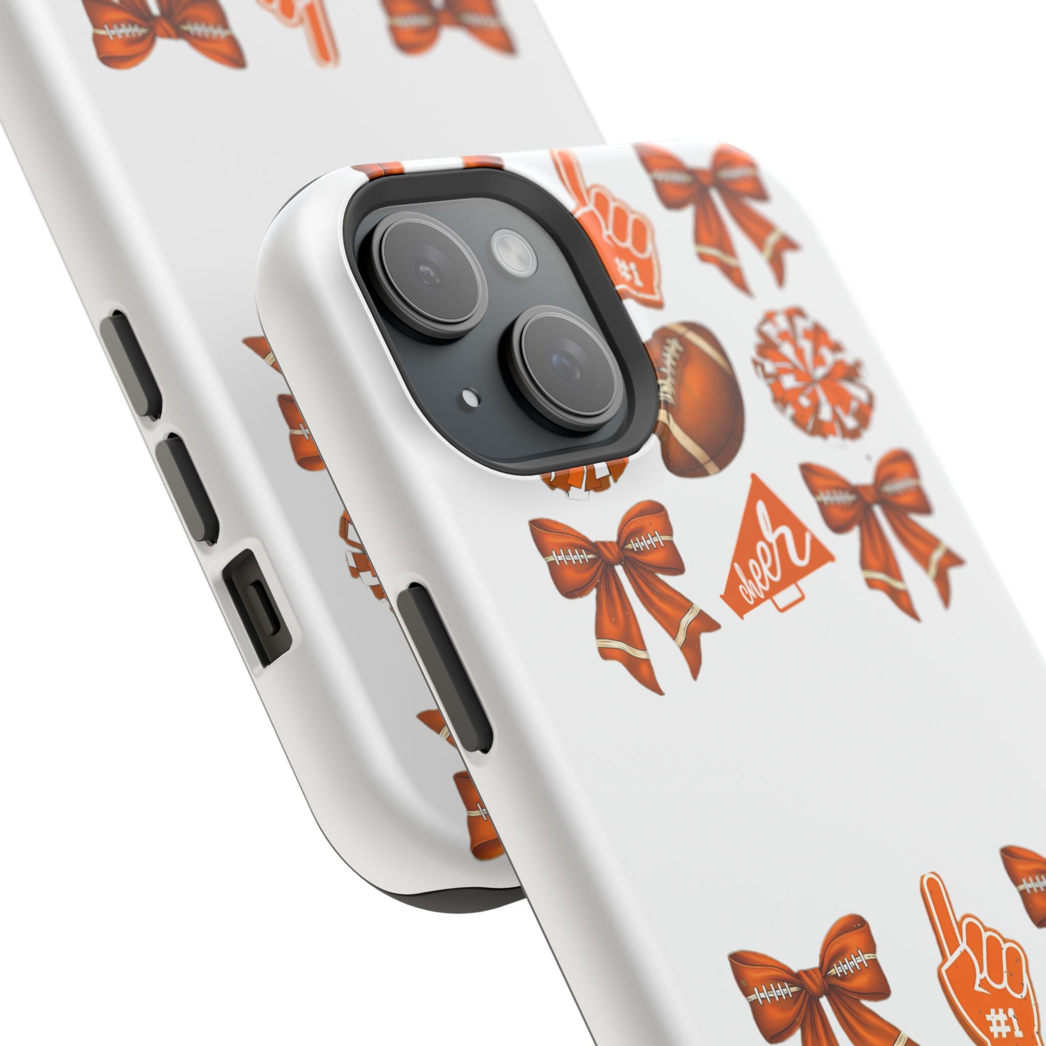 Customizable Orange-Themed Football Team Spirit Phone Case - Cheerful Accessories for Game Day, Unique Design for Fans, Sports Gift, Fall Celebrations, Team Pride