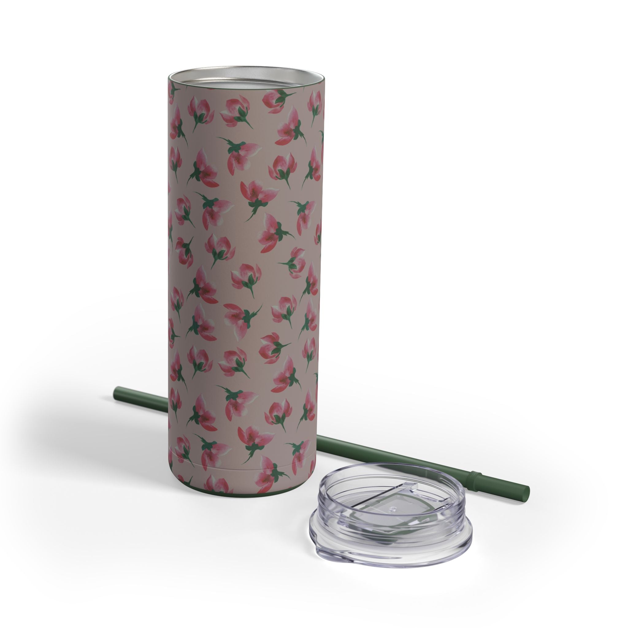 Customizable: Floral Pattern Tumbler, Personalized Gift for Coffee Lovers, Travel Mug for Women, Insulated Drinkware, Trendy Water Bottle