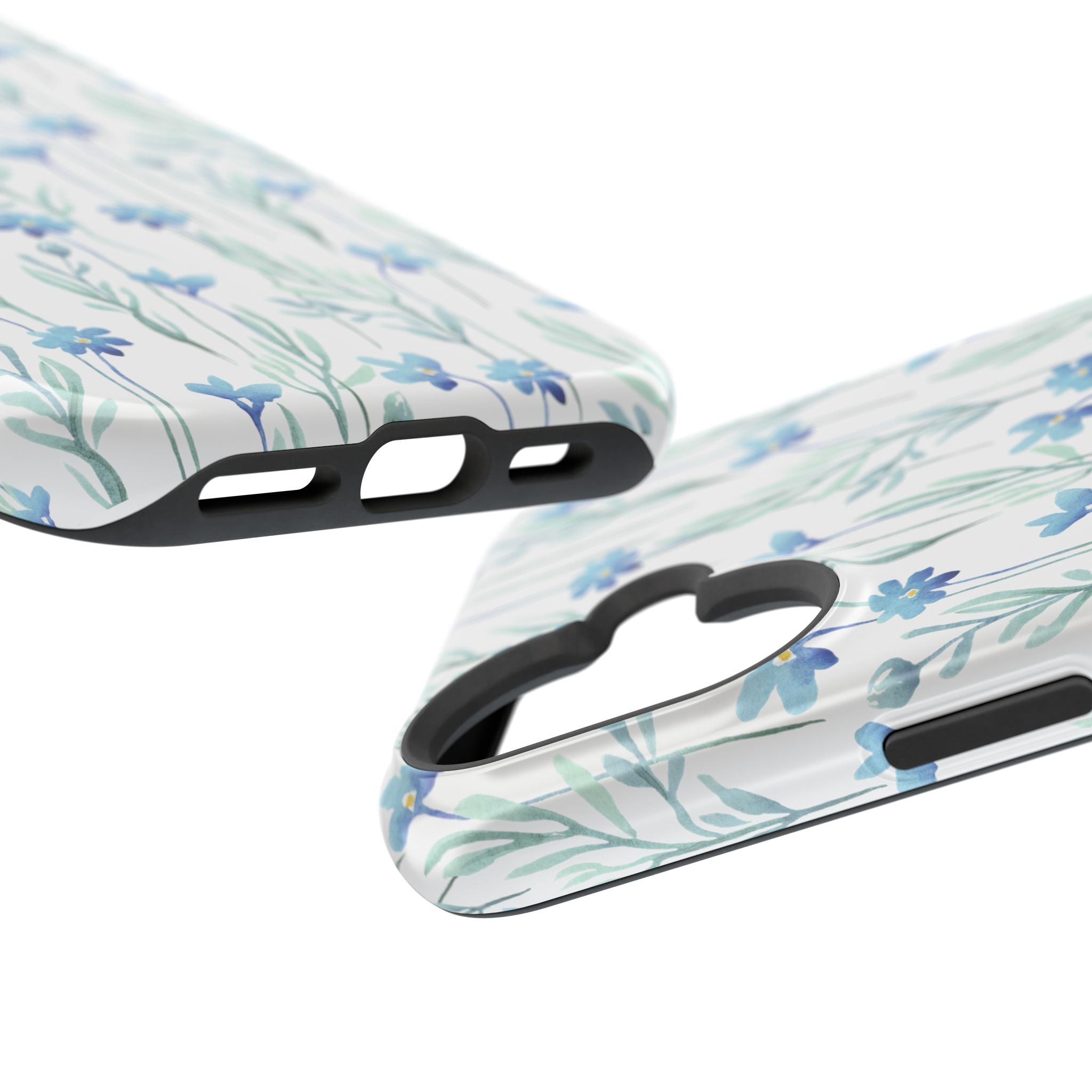Customizable: Blue Floral Impact-Resistant Phone Case