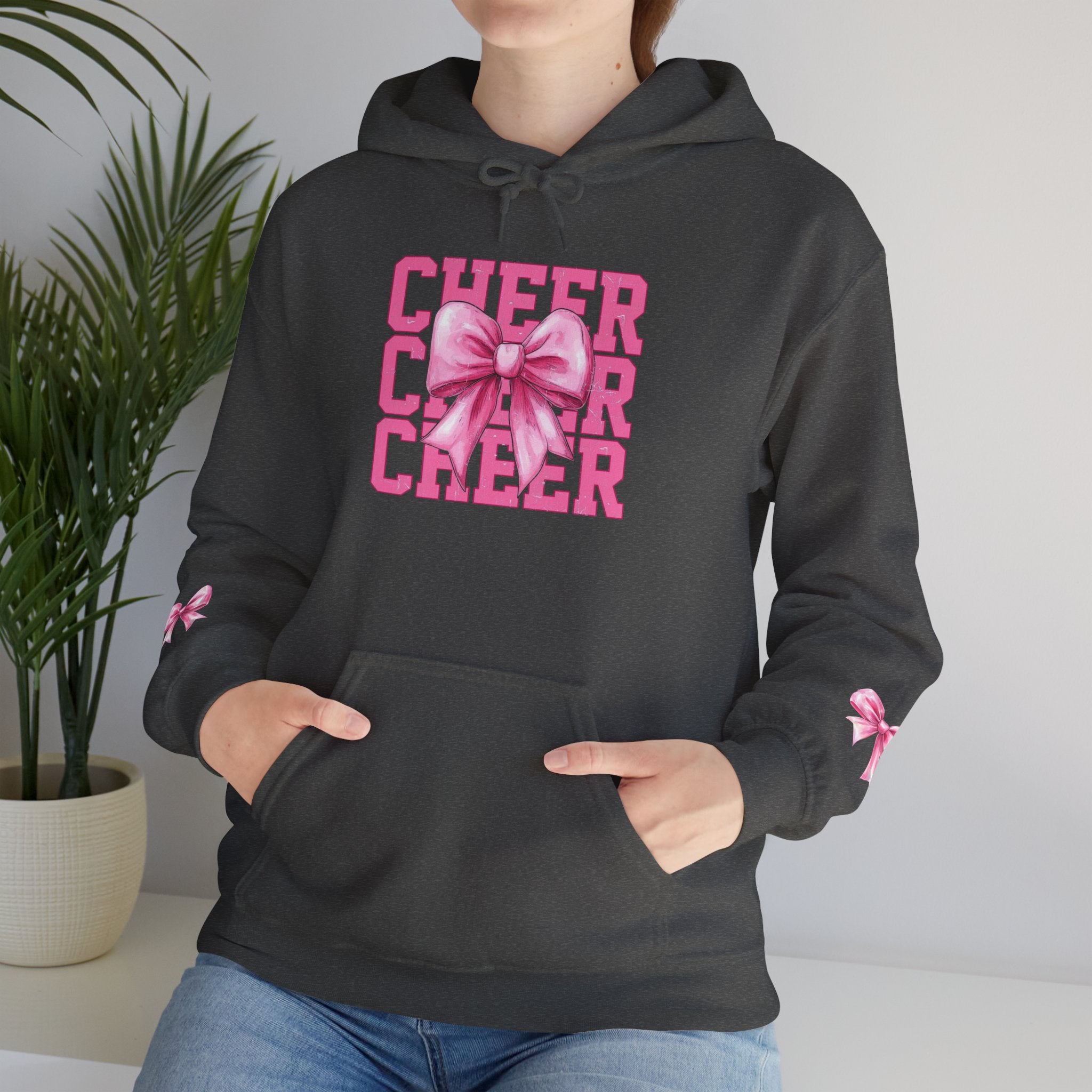 Cheerful Bow Hoodie - Perfect for Cheerleaders, Team Spirit, Dance, Everyday Wear, Gift for Coaches, Cheer Events