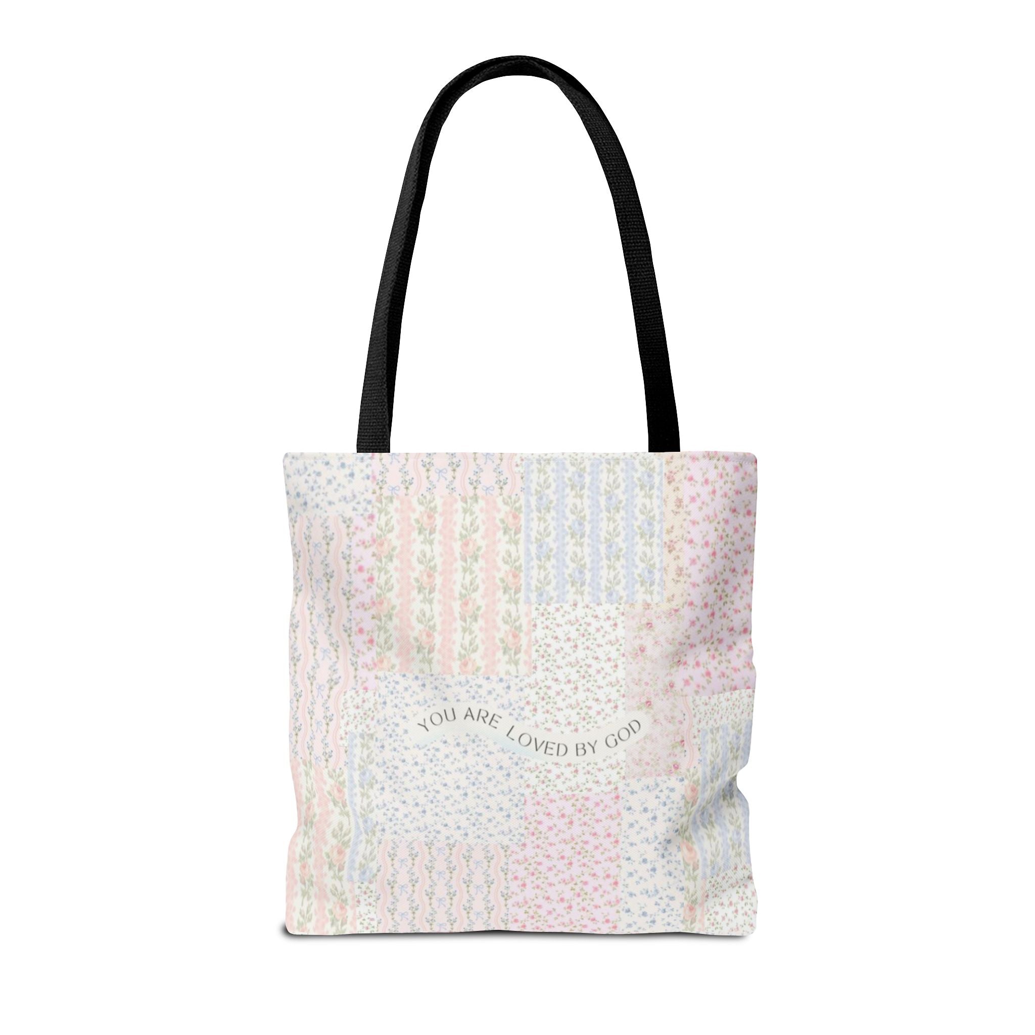 Spiritual Tote Bag with Floral Design, Inspirational Gift for Women, Church Bag, Eco-Friendly Shoulder Tote, Everyday Use