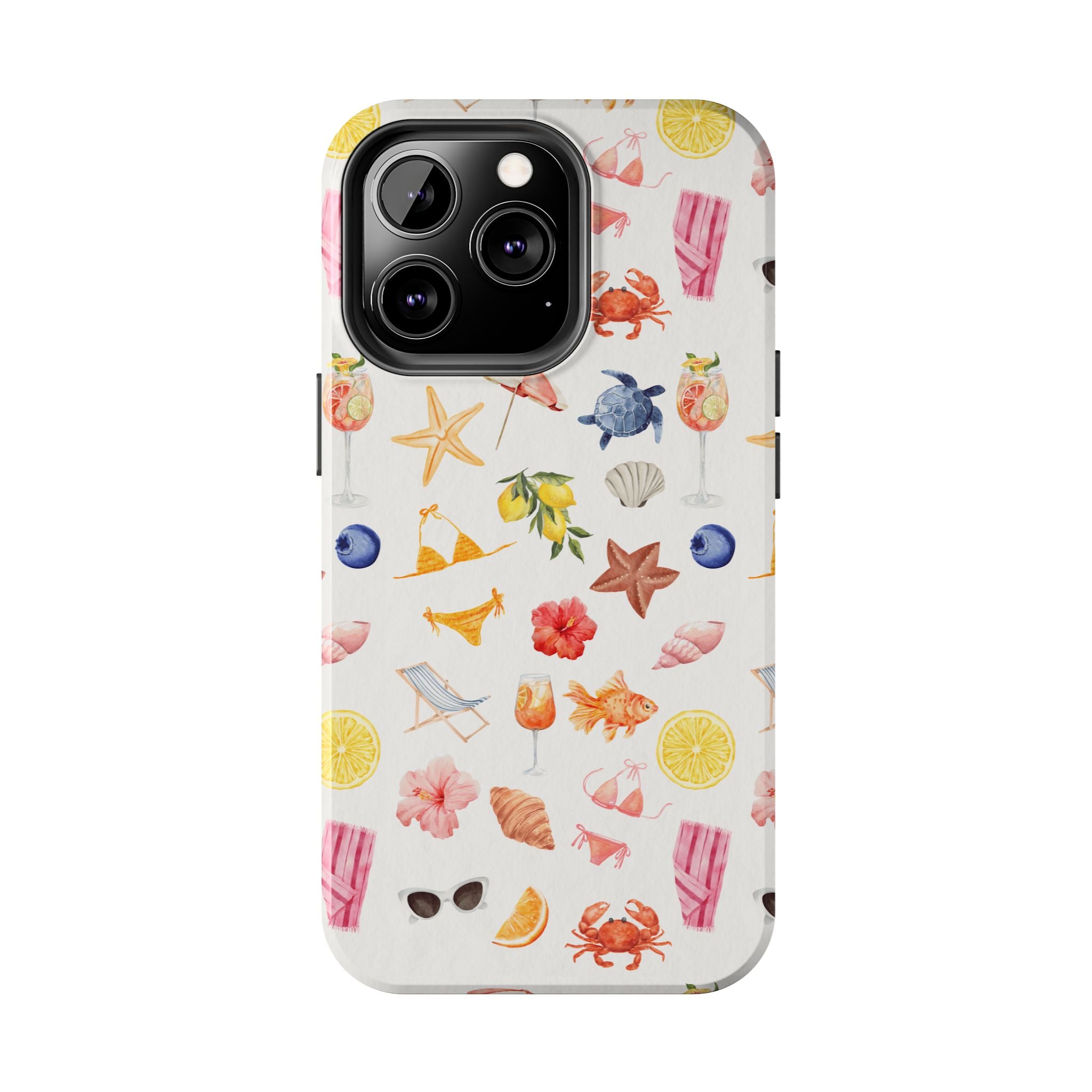 Customizable: Tropical Summer Phone Case, Vivid Coastal Design, Perfect Gift for Beach Lovers, Vacation Memories, Durable Tough Cases