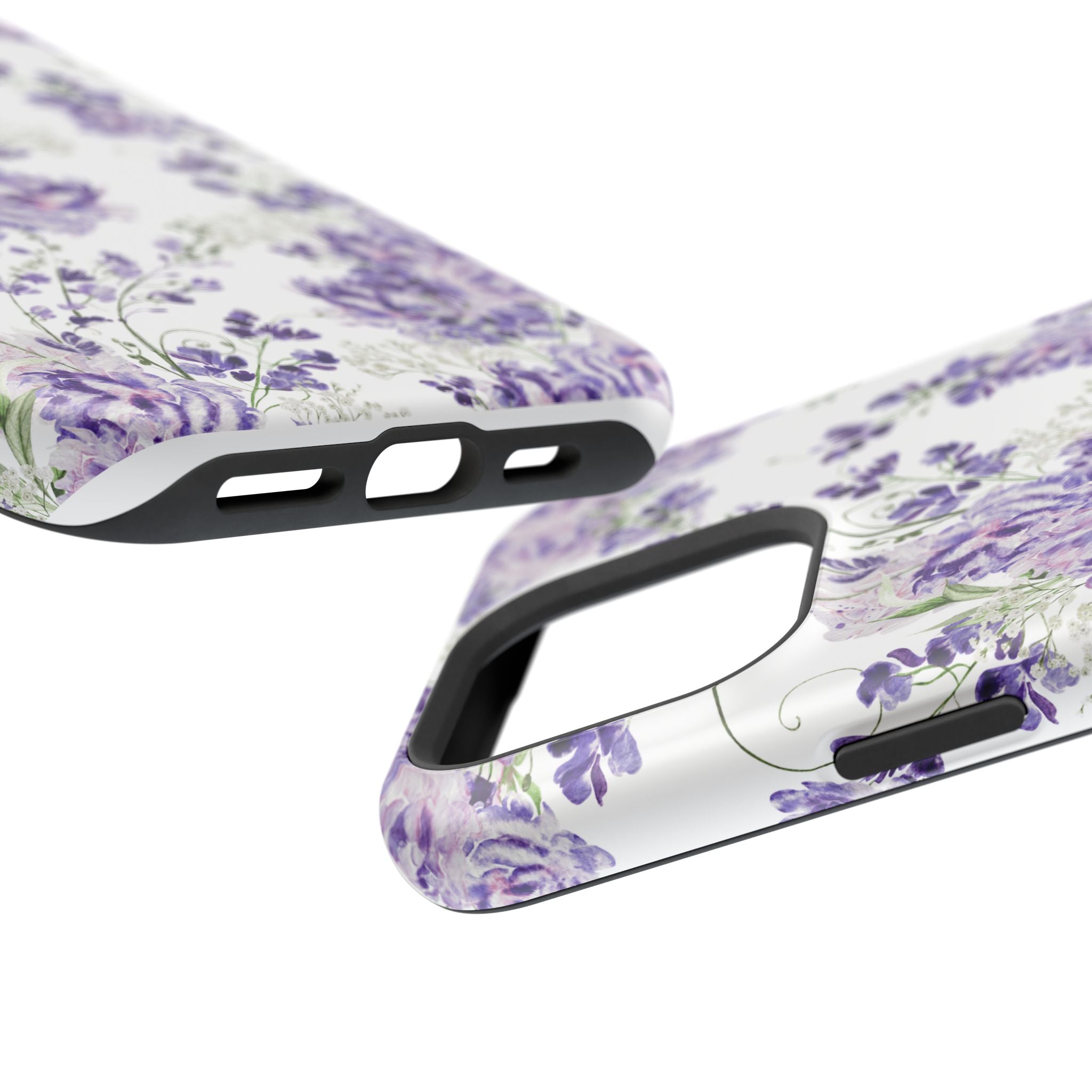 Customizable: Purple Floral Impact-Resistant Phone Case