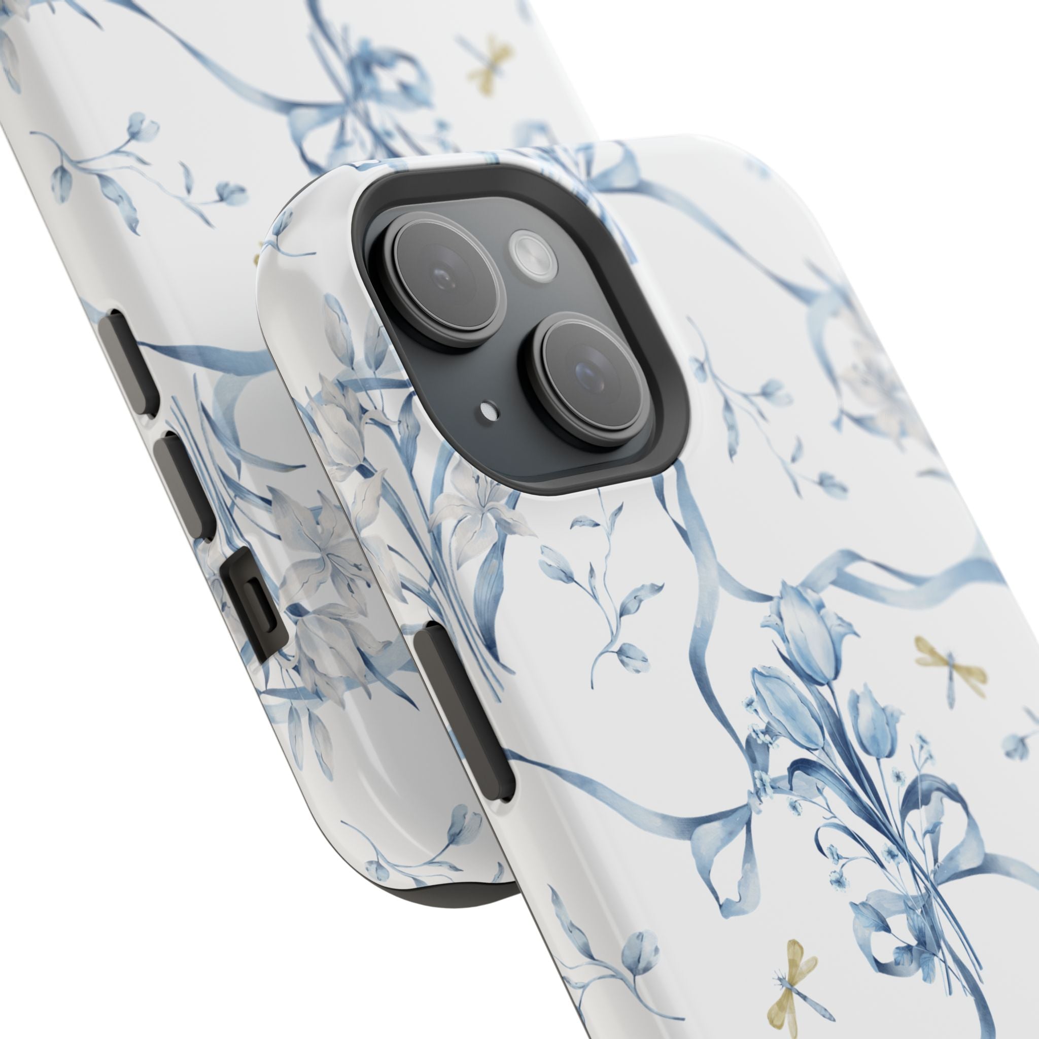 Customizable: Blue Floral-Inspired Phone Case