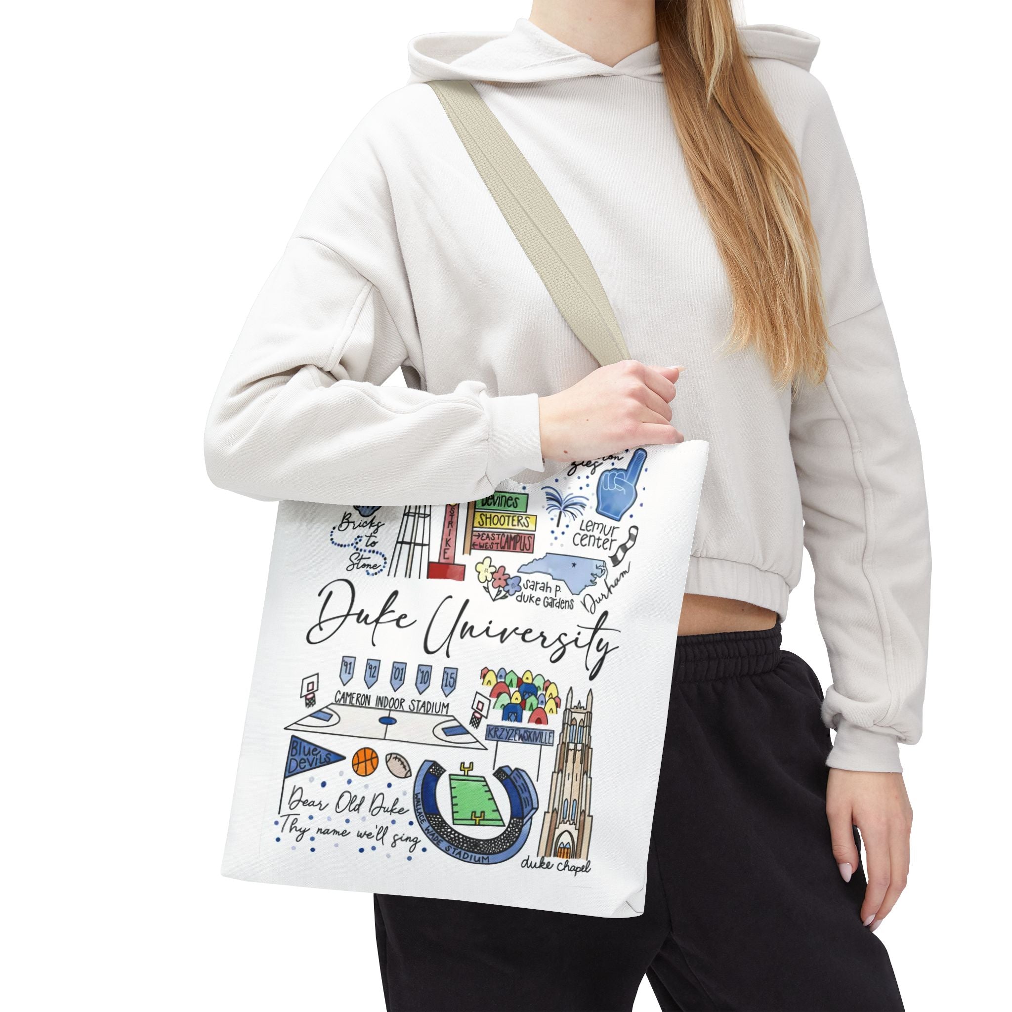 Duke University Tote Bag, College Spirit Bag, Campus Life Accessory, School Pride Gift, Eco-Friendly Shopping Bag