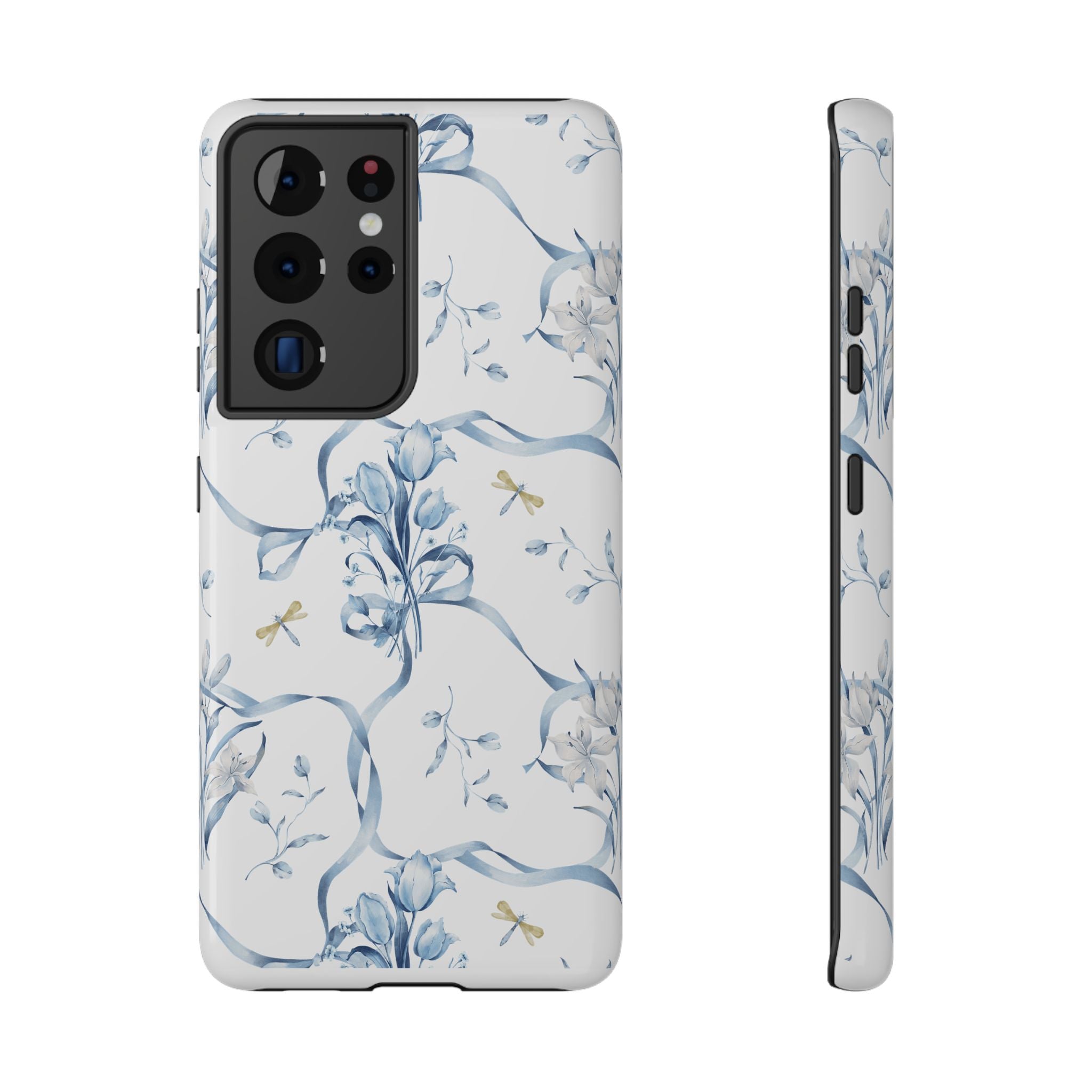 Customizable: Blue Floral-Inspired Phone Case