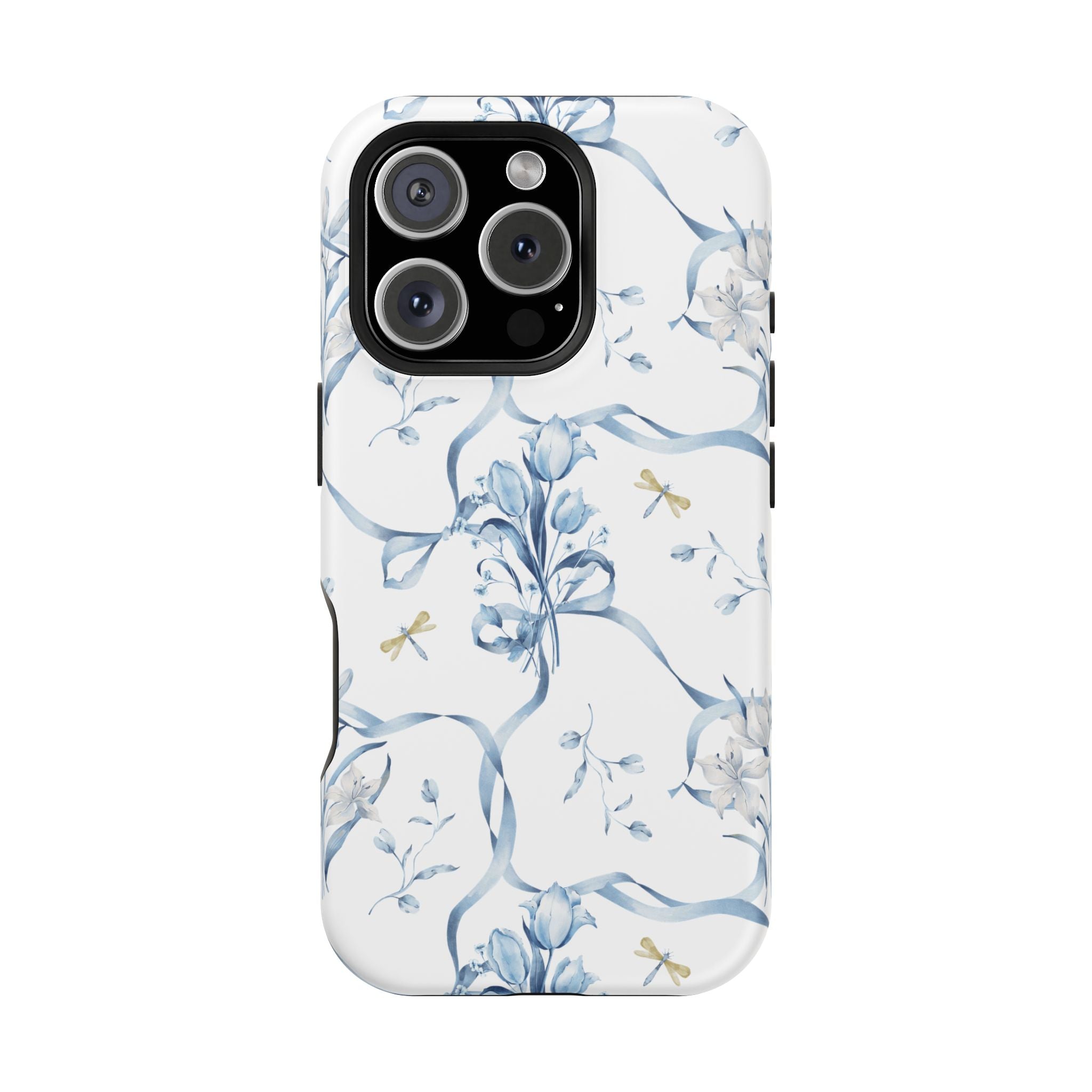 Customizable: Blue Floral-Inspired Phone Case