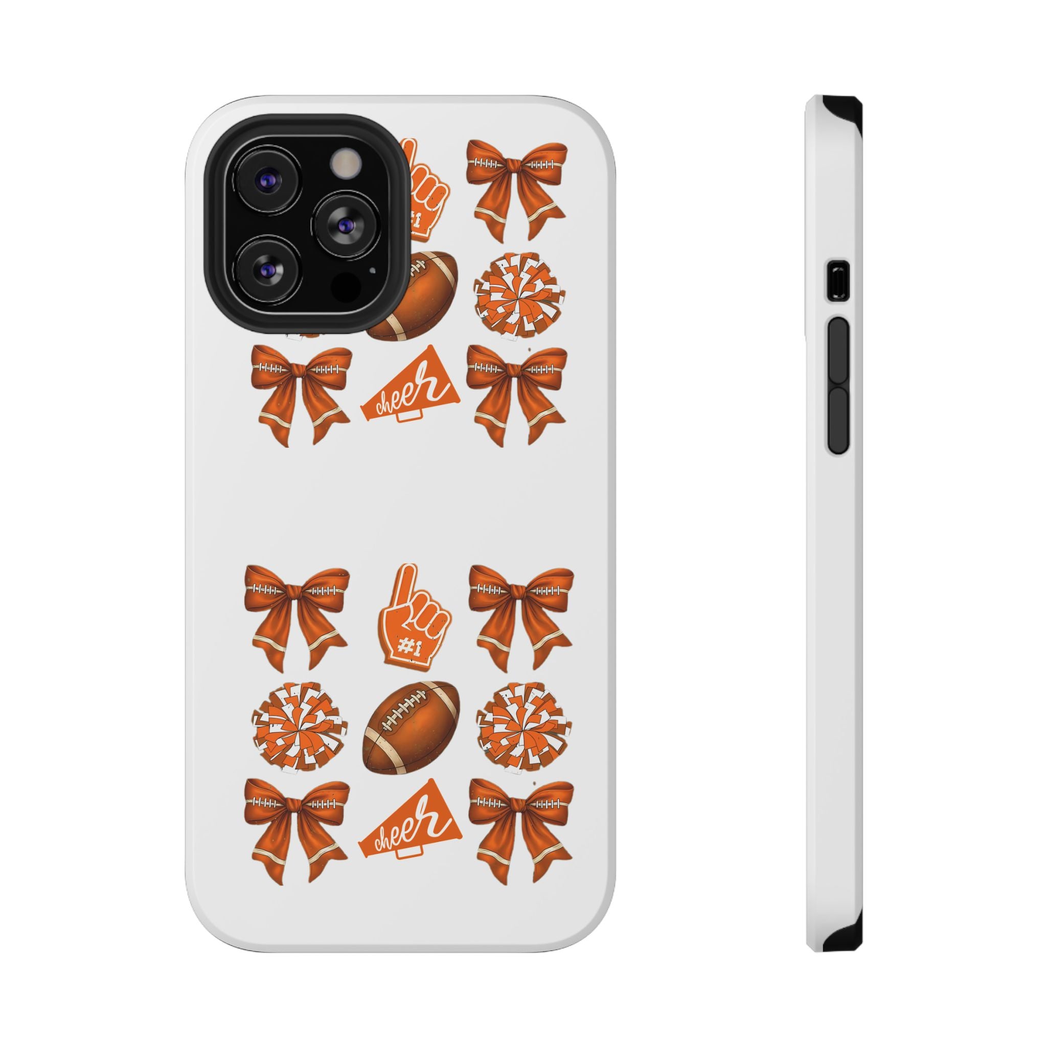 Customizable Orange-Themed Football Team Spirit Phone Case - Cheerful Accessories for Game Day, Unique Design for Fans, Sports Gift, Fall Celebrations, Team Pride