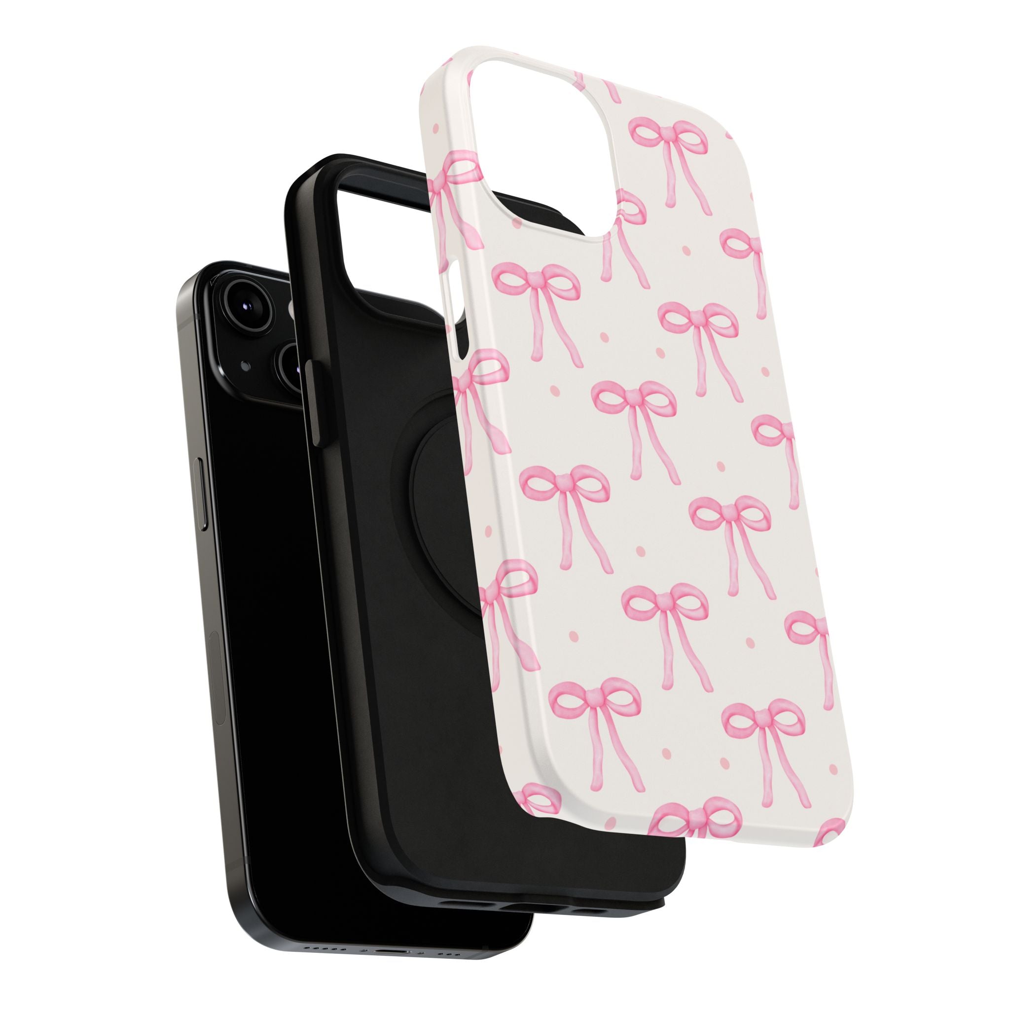 Customizable: Cute Pink Bow Impact-Resistant Phone Case