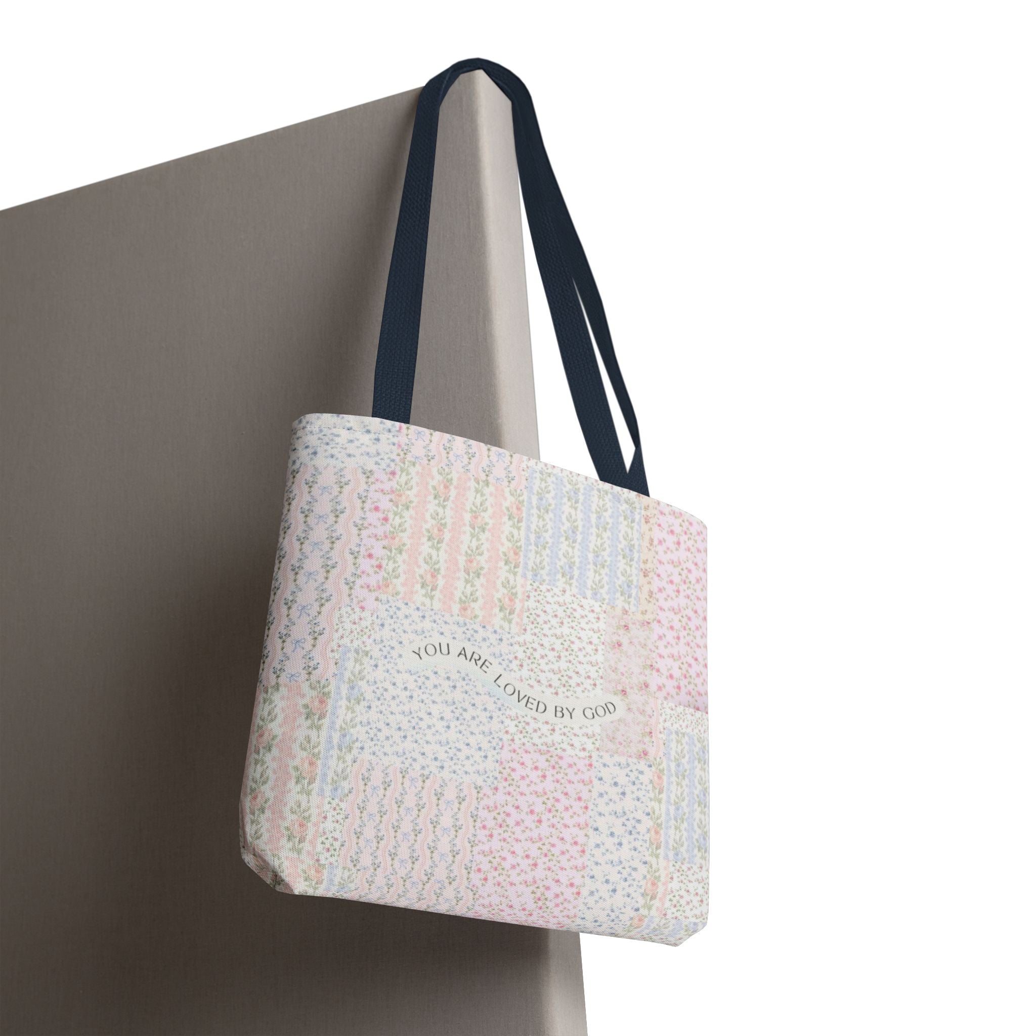 Spiritual Tote Bag with Floral Design, Inspirational Gift for Women, Church Bag, Eco-Friendly Shoulder Tote, Everyday Use