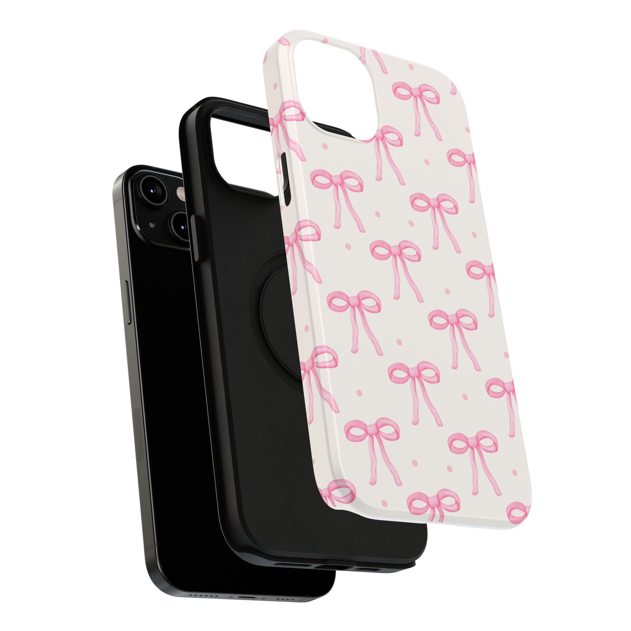 Customizable: Cute Pink Bow Impact-Resistant Phone Case