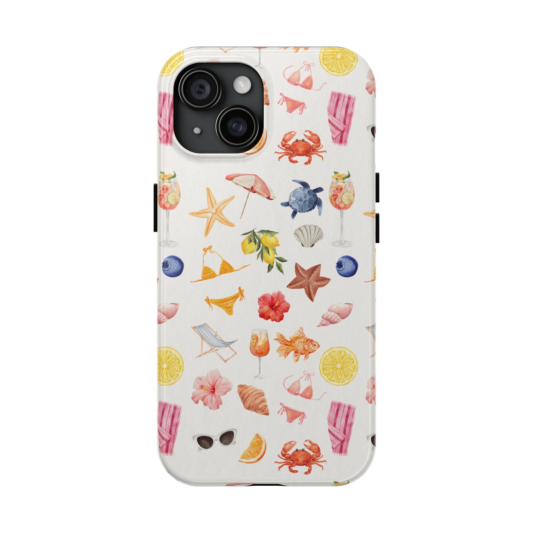 Customizable: Tropical Summer Phone Case, Vivid Coastal Design, Perfect Gift for Beach Lovers, Vacation Memories, Durable Tough Cases