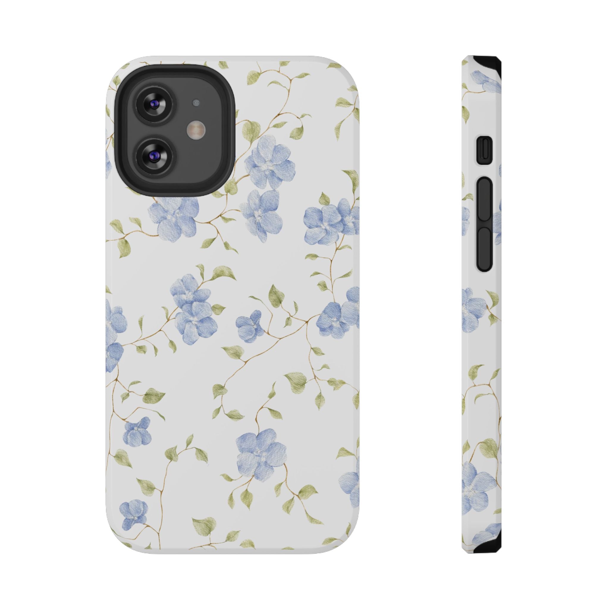 Customizable: Blue Floral Impact-Resistant Phone Case