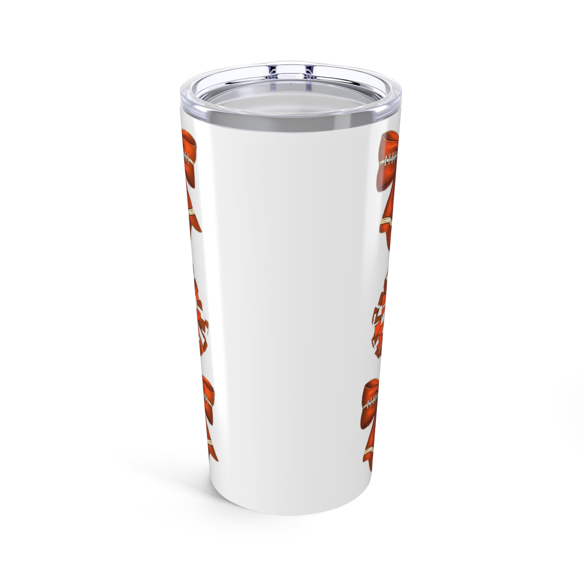 Customizable Tumbler 20oz - Orange-Themed Football Cheer Bow College Grad Gift Dorm Care College Package