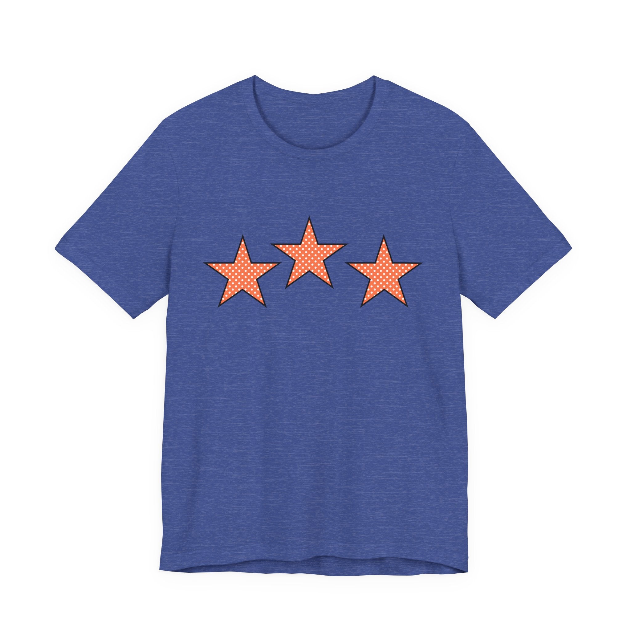 Customizable Orange & White Polka Dot Tri-Star Graphic Tee
