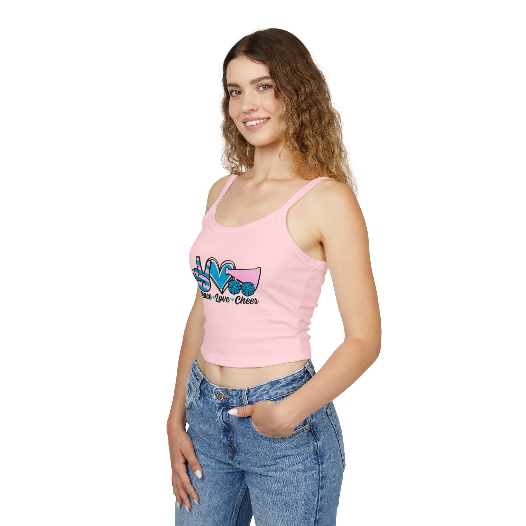 Customizable Women's Peace Love Cheer Tank, Cheerleading Apparel, Cute Gift for Cheerleaders