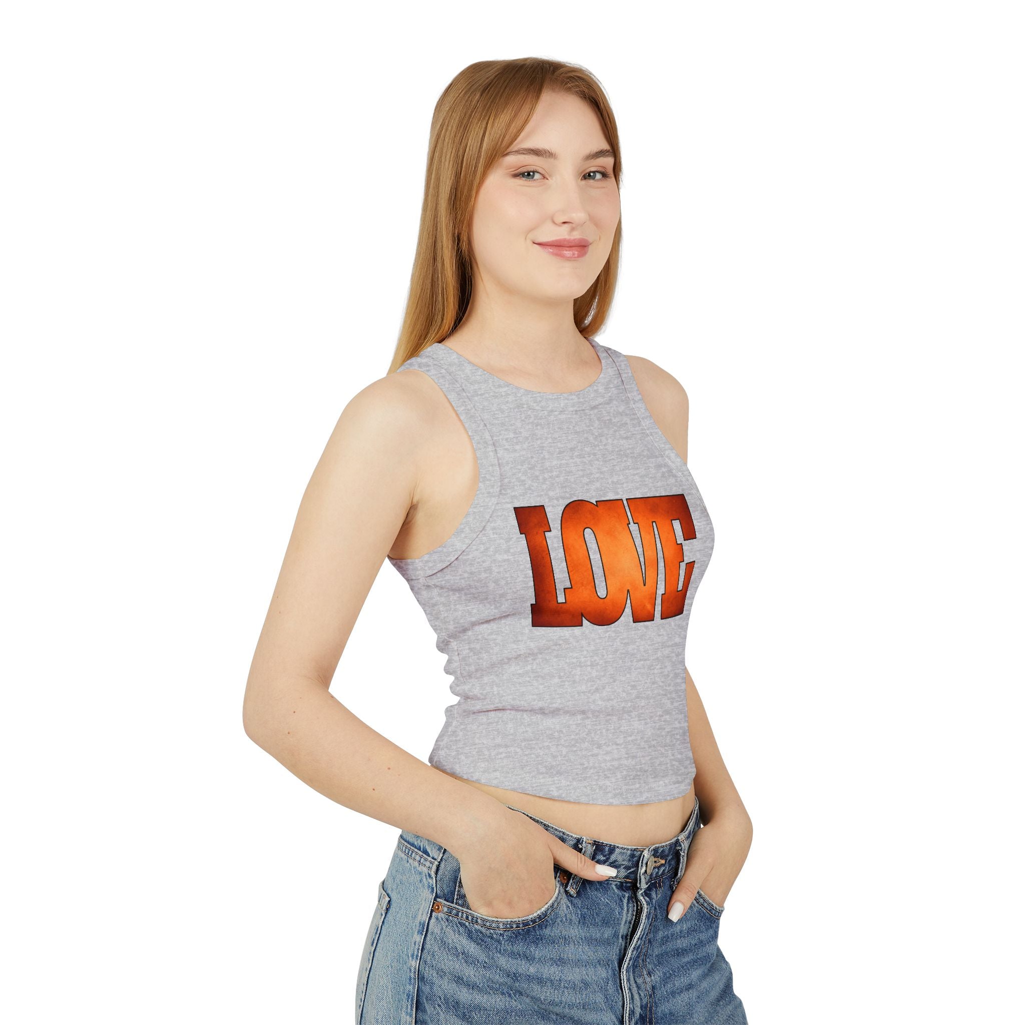 Customizable Orange Love Tank Top