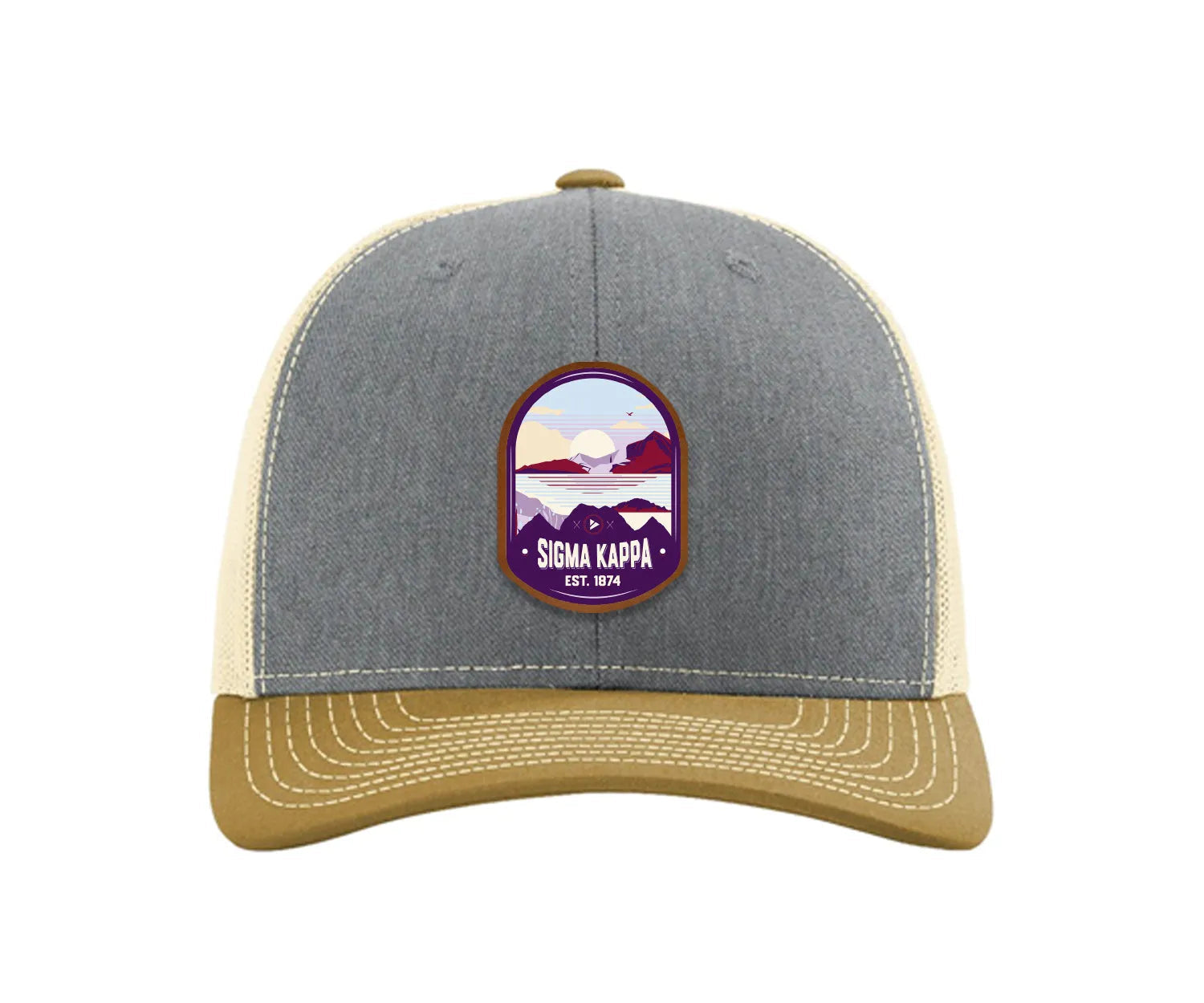 Sigma Kappa Richardson 112 UV Print Leatherette Patch Trucker Hat - Ventura