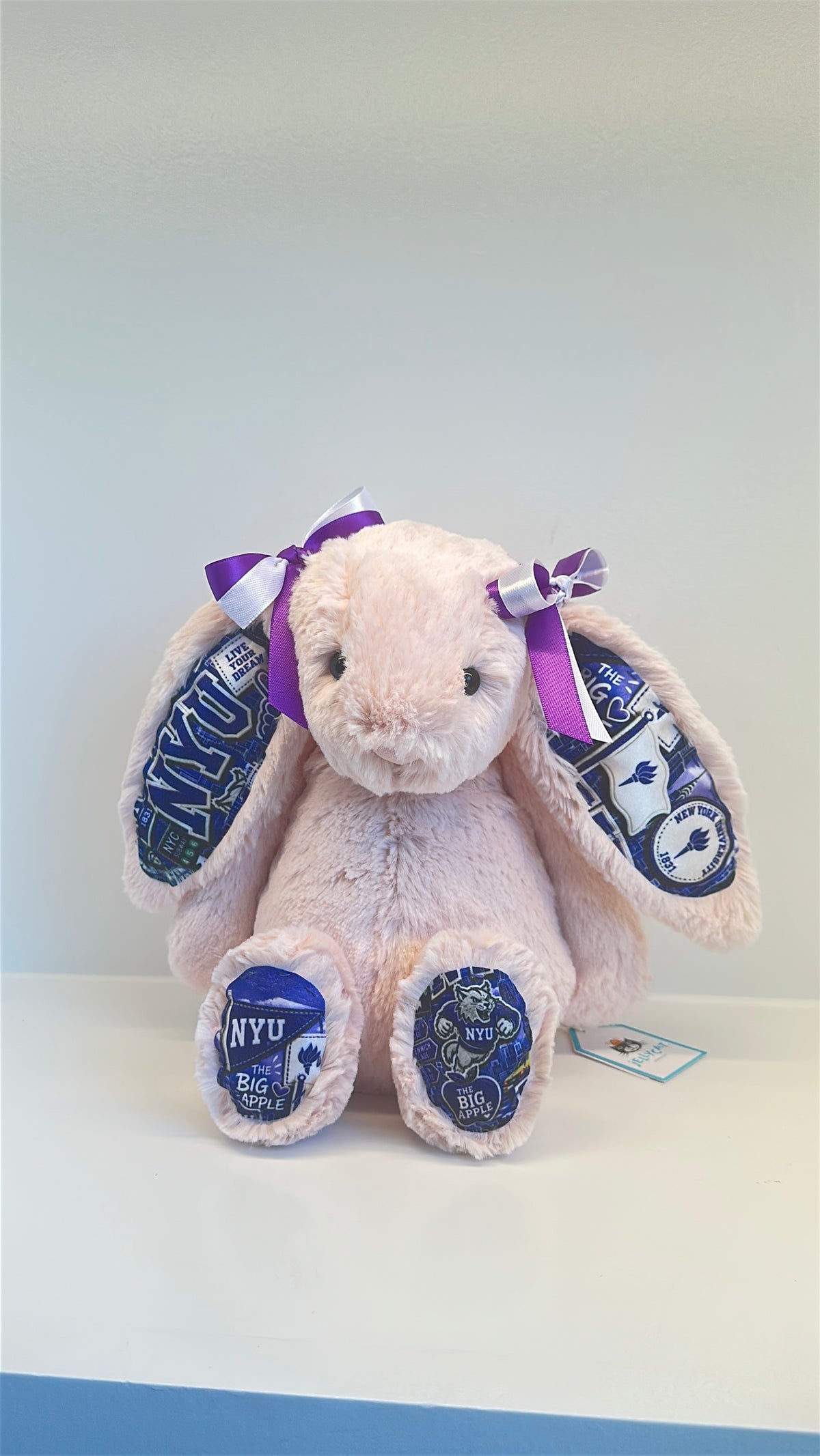 New York University (NYU) Fully Custom College Jellycat Bunny