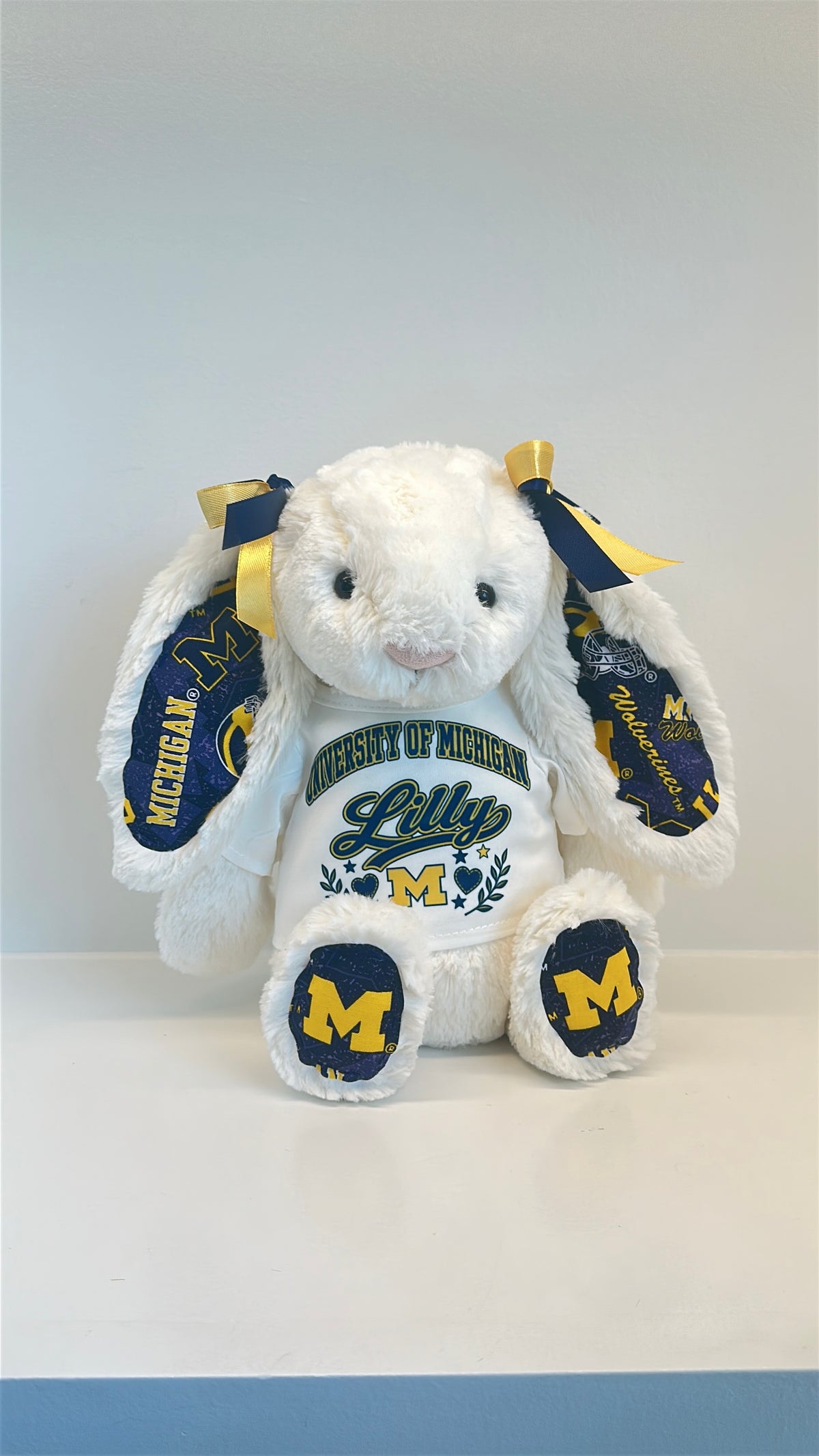 University of Michigan Custom College Jellycat Bashful Bunny