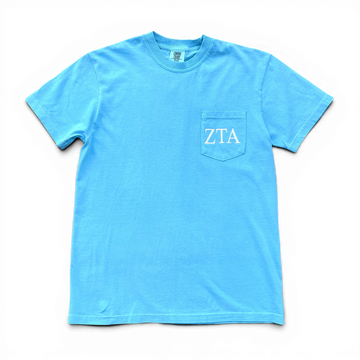 Zeta Tau Alpha Aqua Pocket Tee