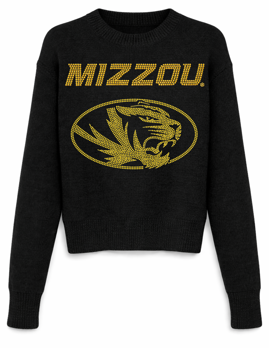 University of Missouri Mizzou Gold Tiger Black Crewneck Sweater
