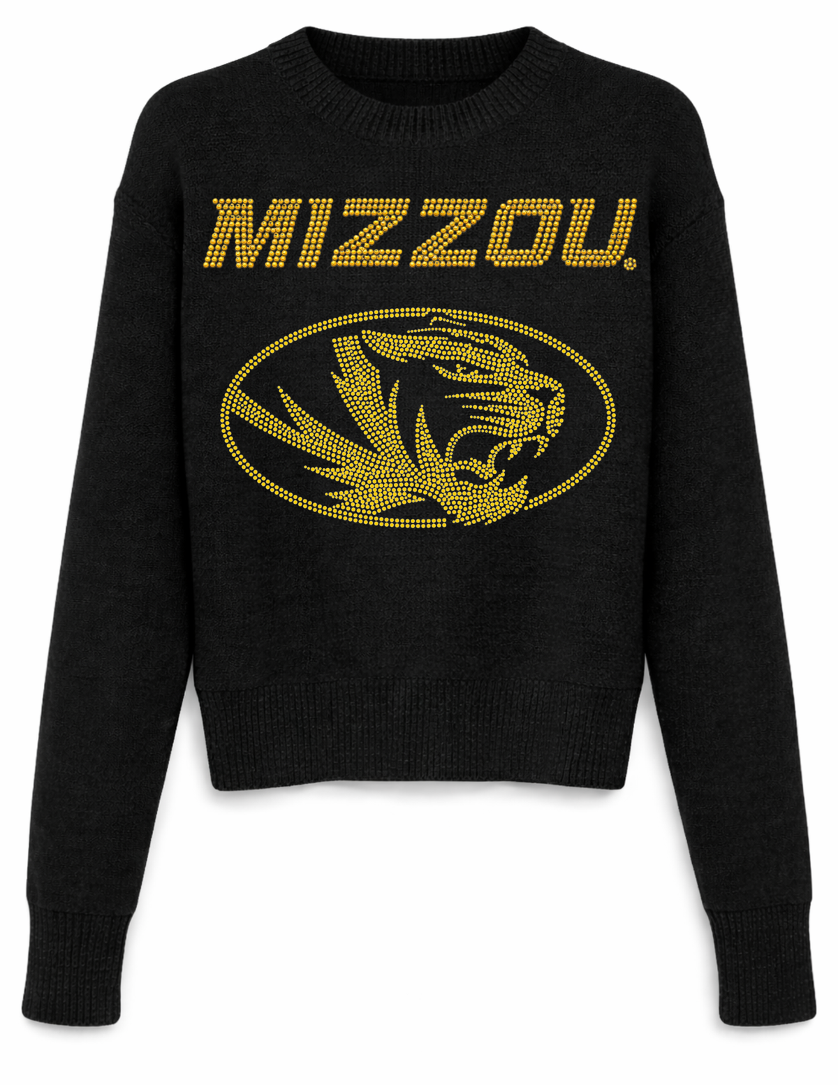 University of Missouri Mizzou Gold Tiger Black Crewneck Sweater