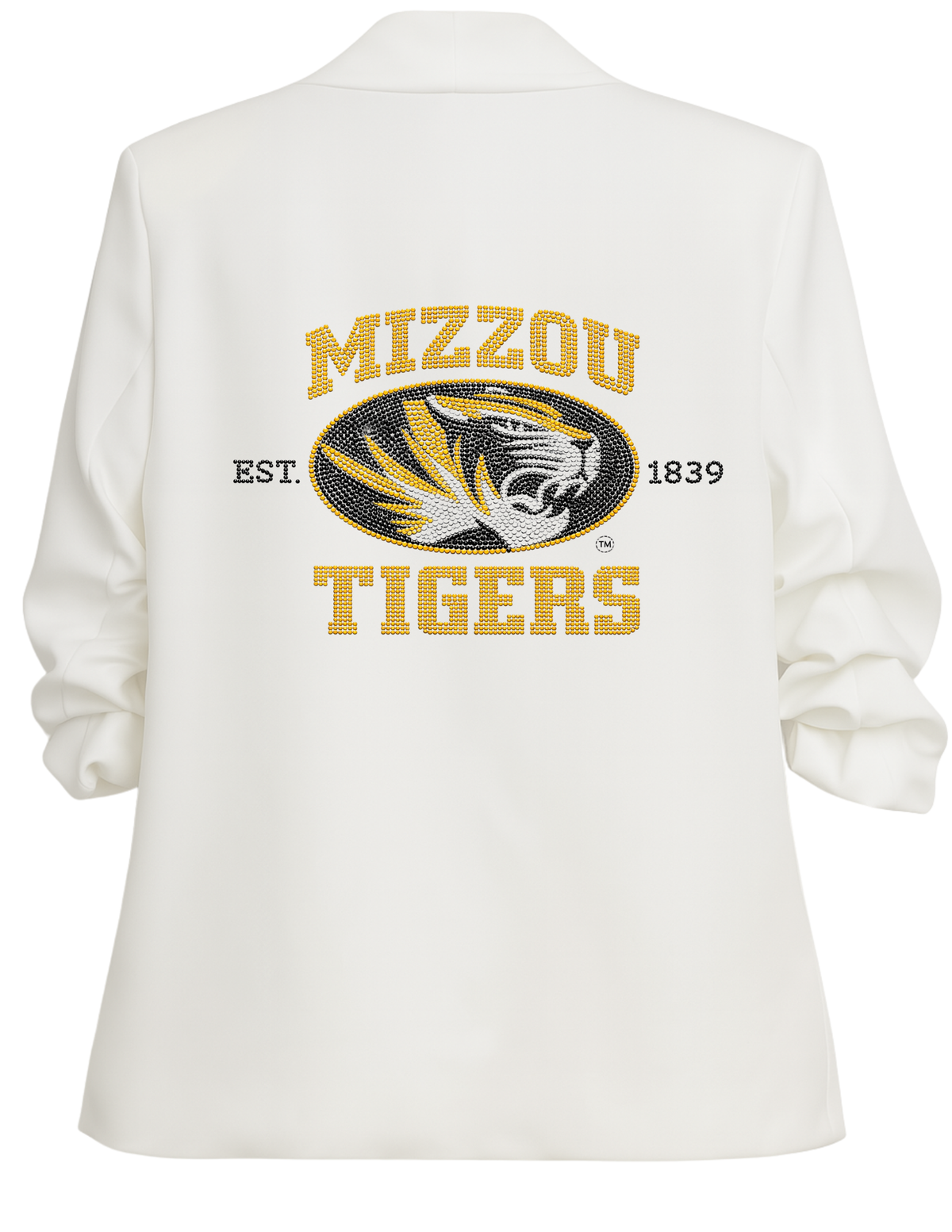 University of Missouri White Ruched EST 1839 Blazer