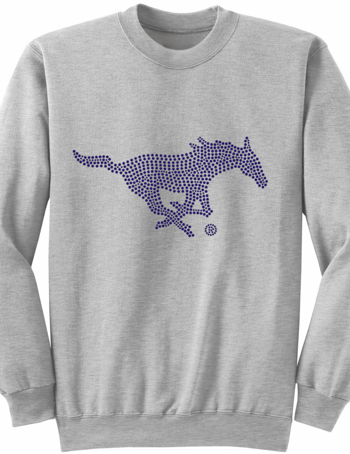 SMU Mustangs Crewneck Grey Sweatshirt