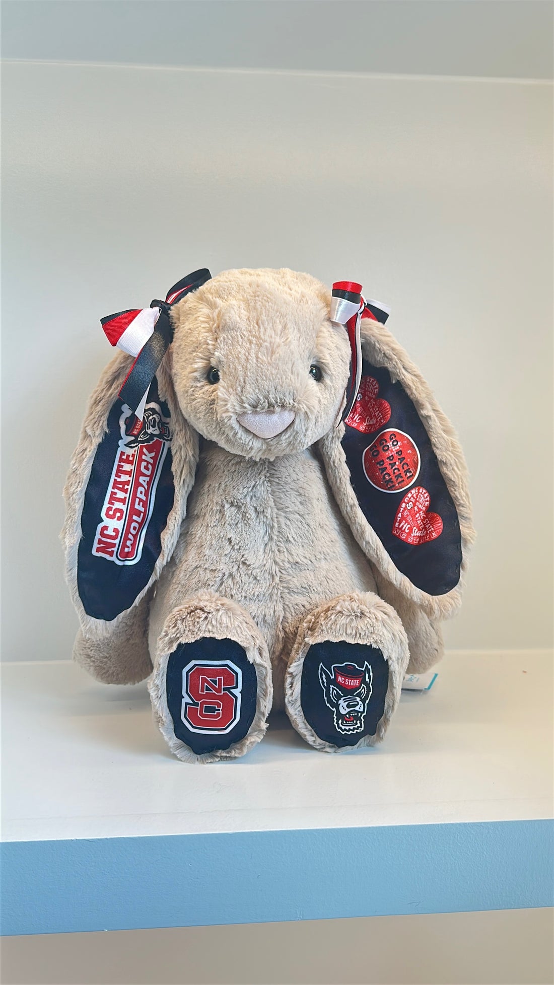 North Carolina State (NC State) Custom College Jellycat Bashful Bunny