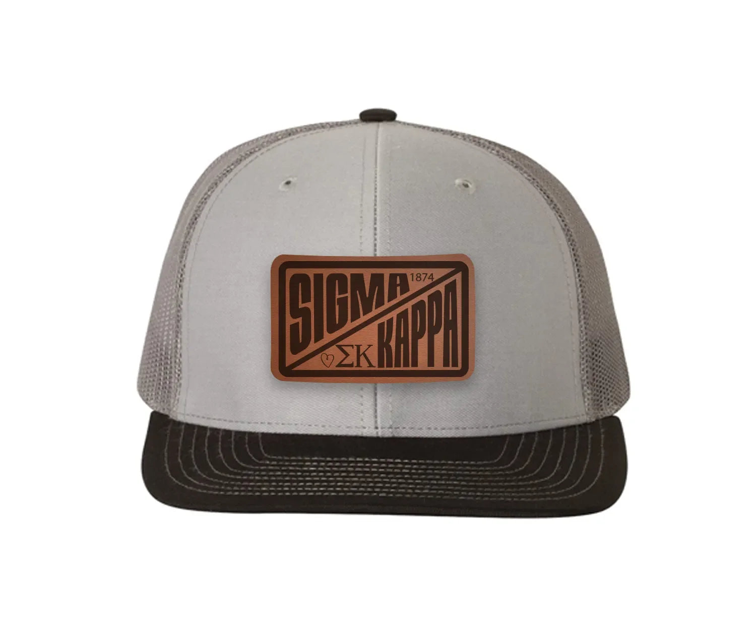 Sigma Kappa Richardson 112 Leatherette Patch Trucker Hat - Divide