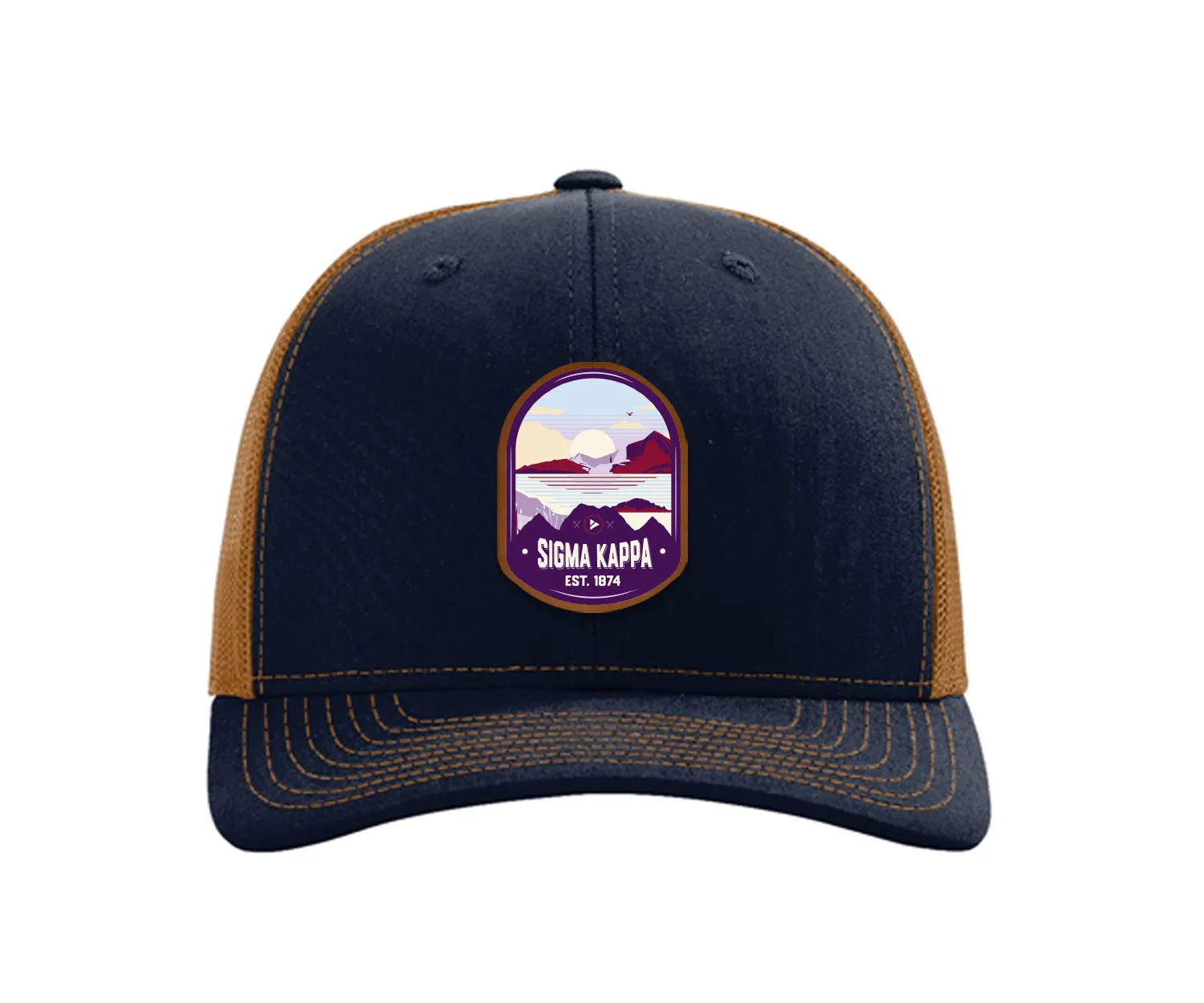 Sigma Kappa Richardson 112 UV Print Leatherette Patch Trucker Hat - Ventura