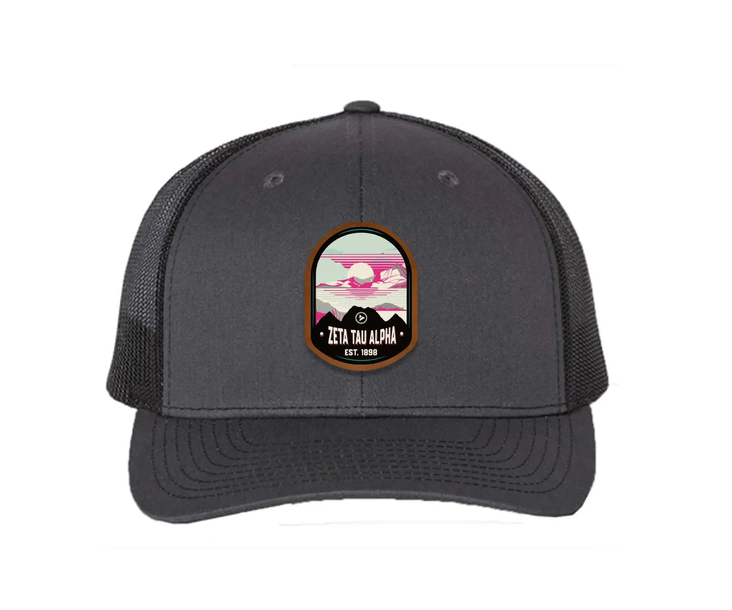 Zeta Tau Alpha Richardson 112 UV Print Leatherette Patch Trucker Hat - Ventura