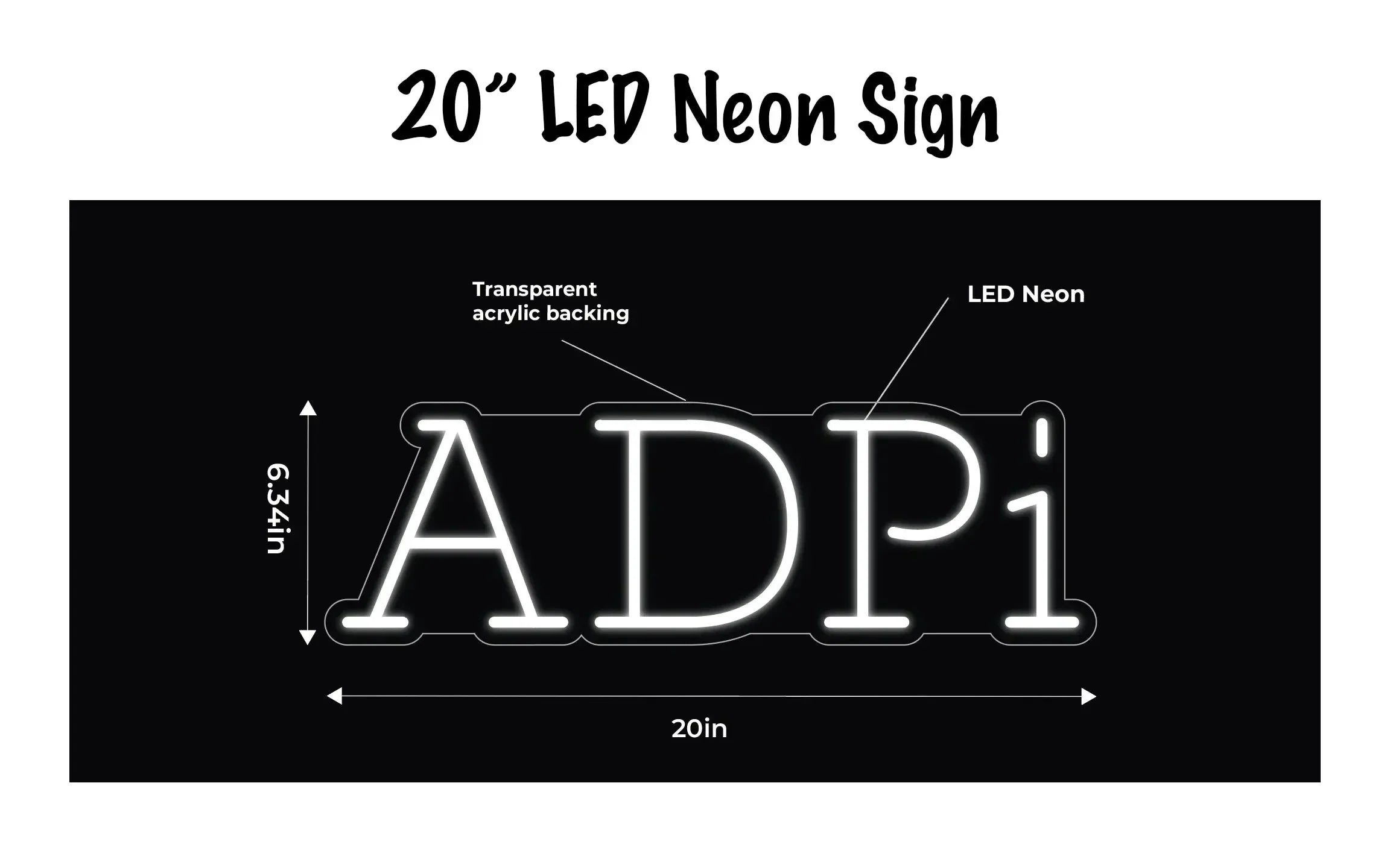 ADPi LED Neon Sign w/ Dimmer