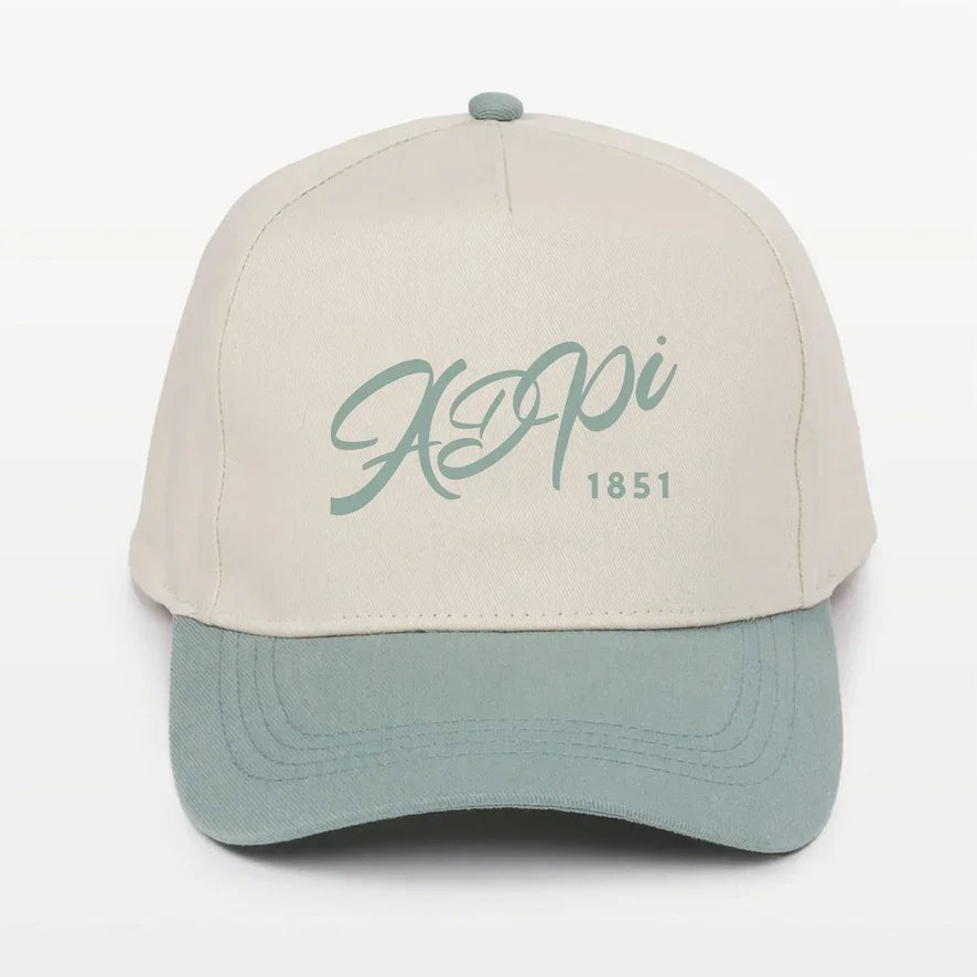 ADPi Embroidered Two-Tone Baseball Cap | Hat - Script 1851