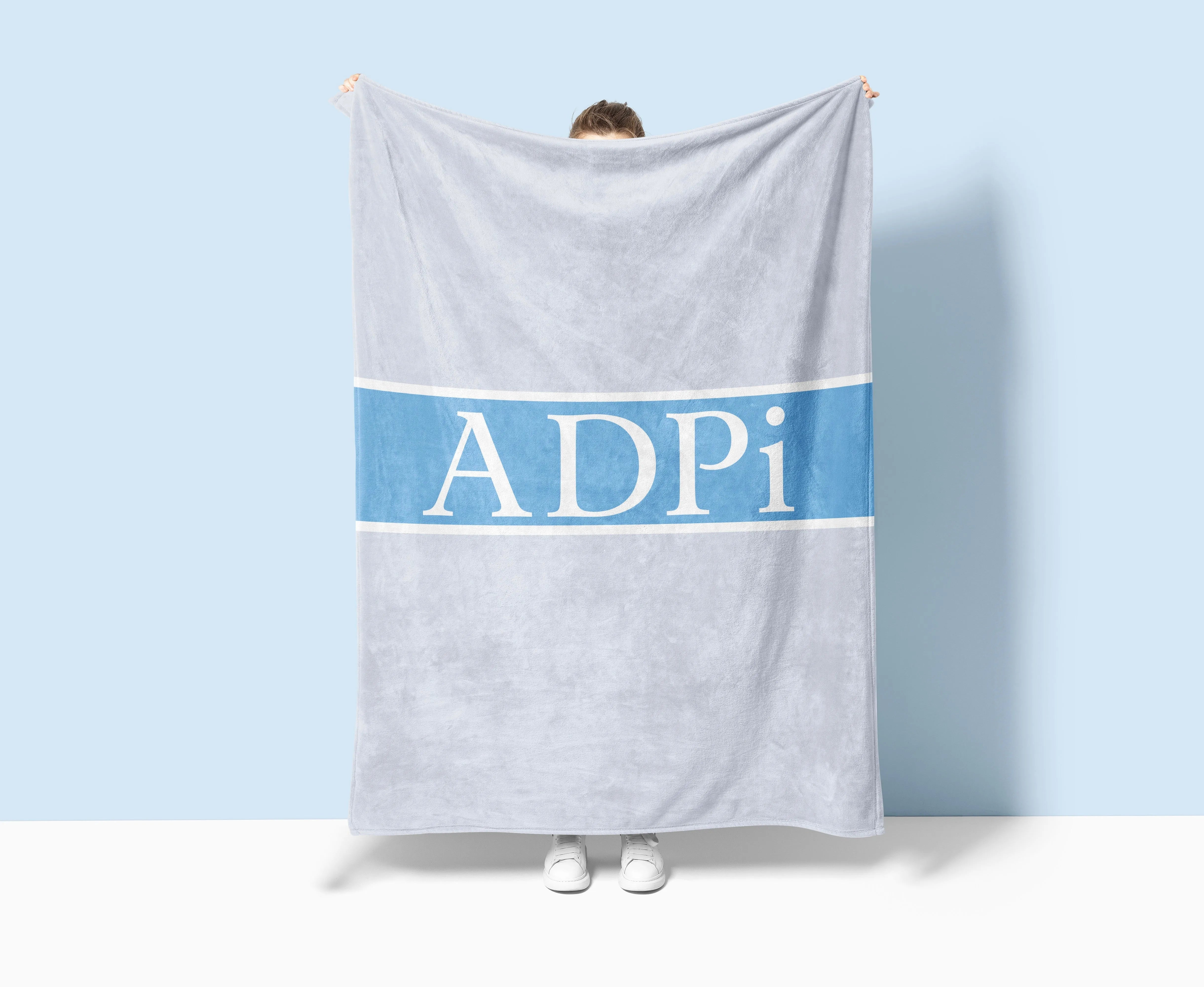 ADPi XL 60x80 Sherpa Throw Blanket - Center Band