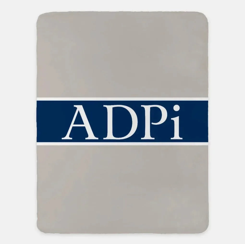 ADPi XL 60x80 Sherpa Throw Blanket - Center Band
