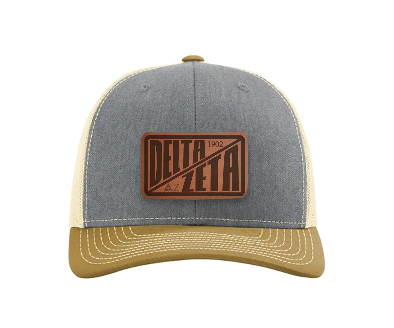 Delta Zeta Richardson 112 Leatherette Patch Trucker Hat - Divide