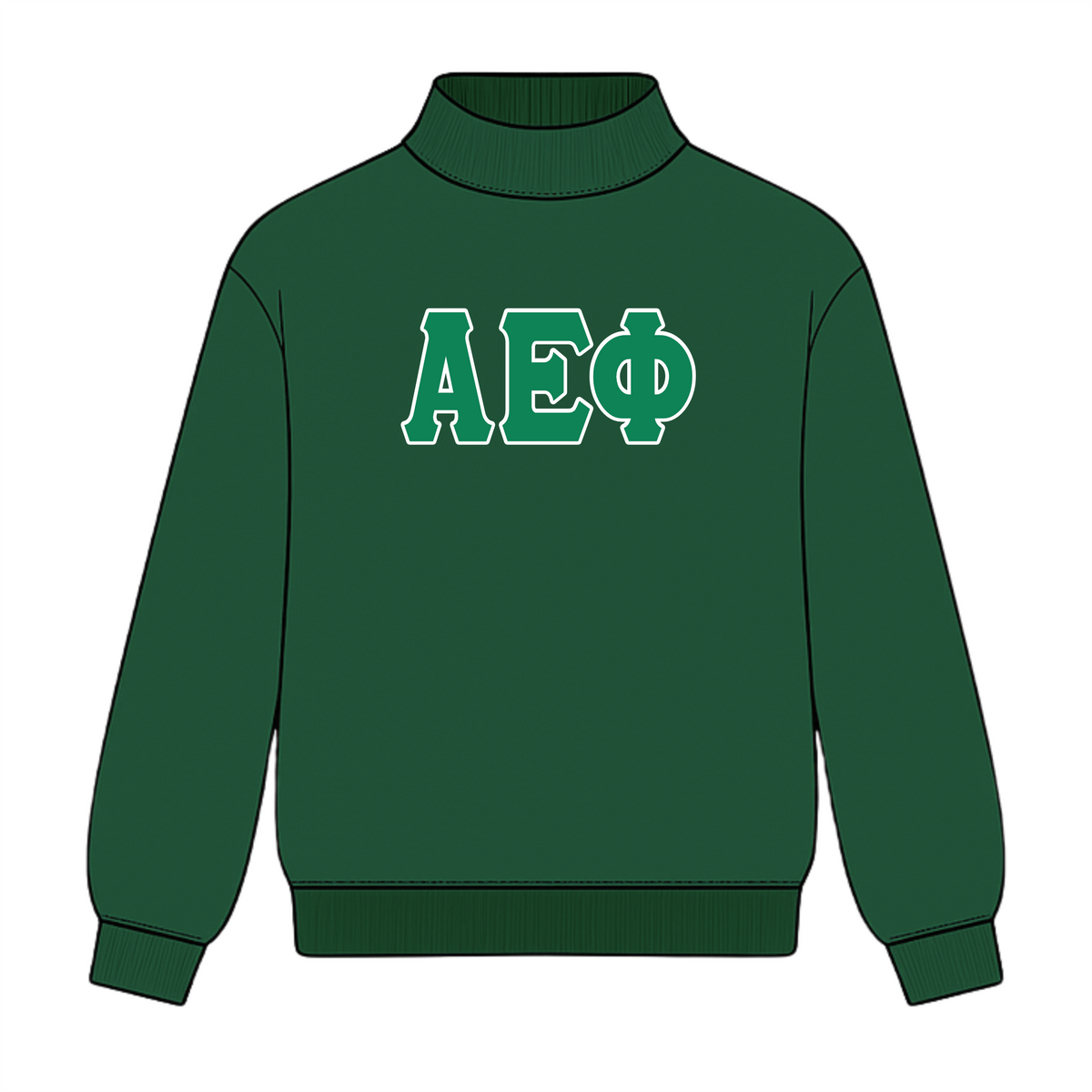 Classic Twill Sorority Embroidered Mock Neck