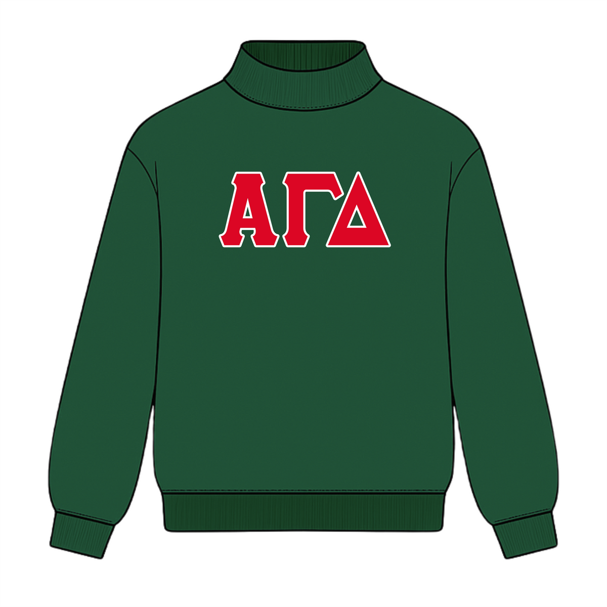 Classic Twill Sorority Embroidered Mock Neck