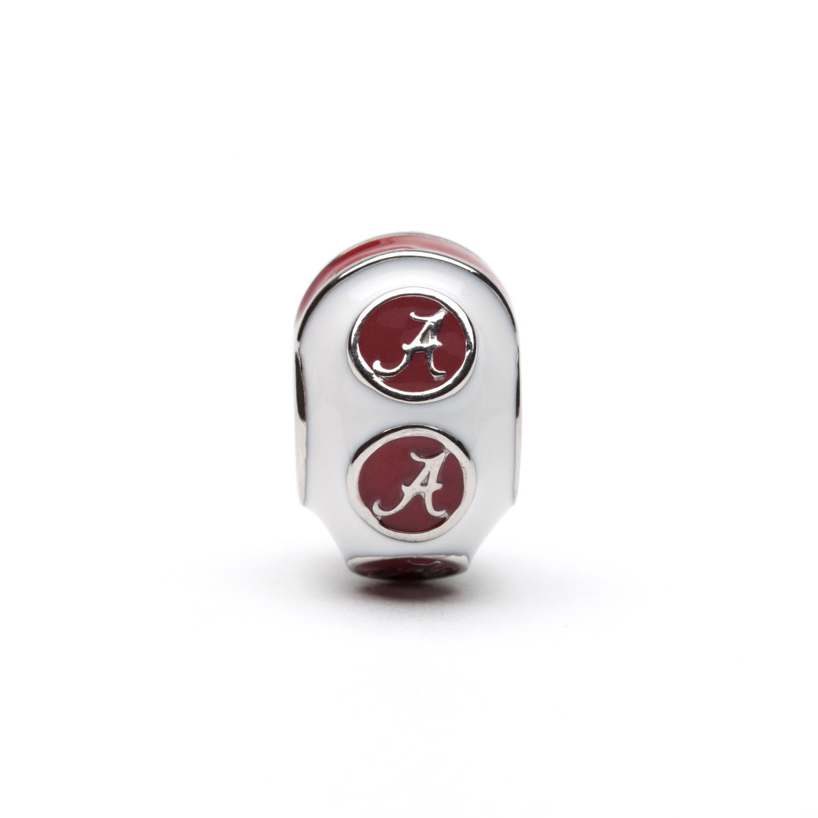 Alabama Bead Charm - White Logo Stripe