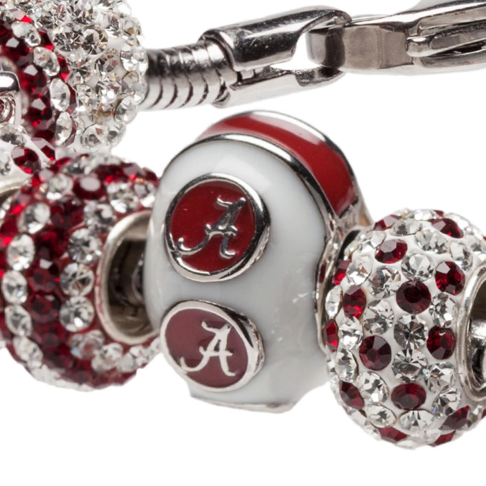 Alabama Bead Charm - White Logo Stripe