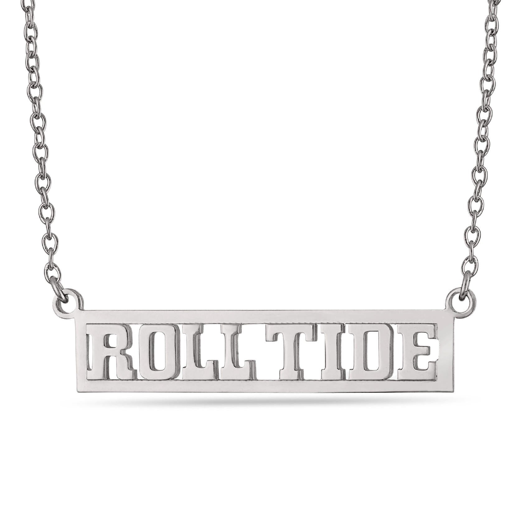 Alabama ROLL TIDE Script Bar Necklace