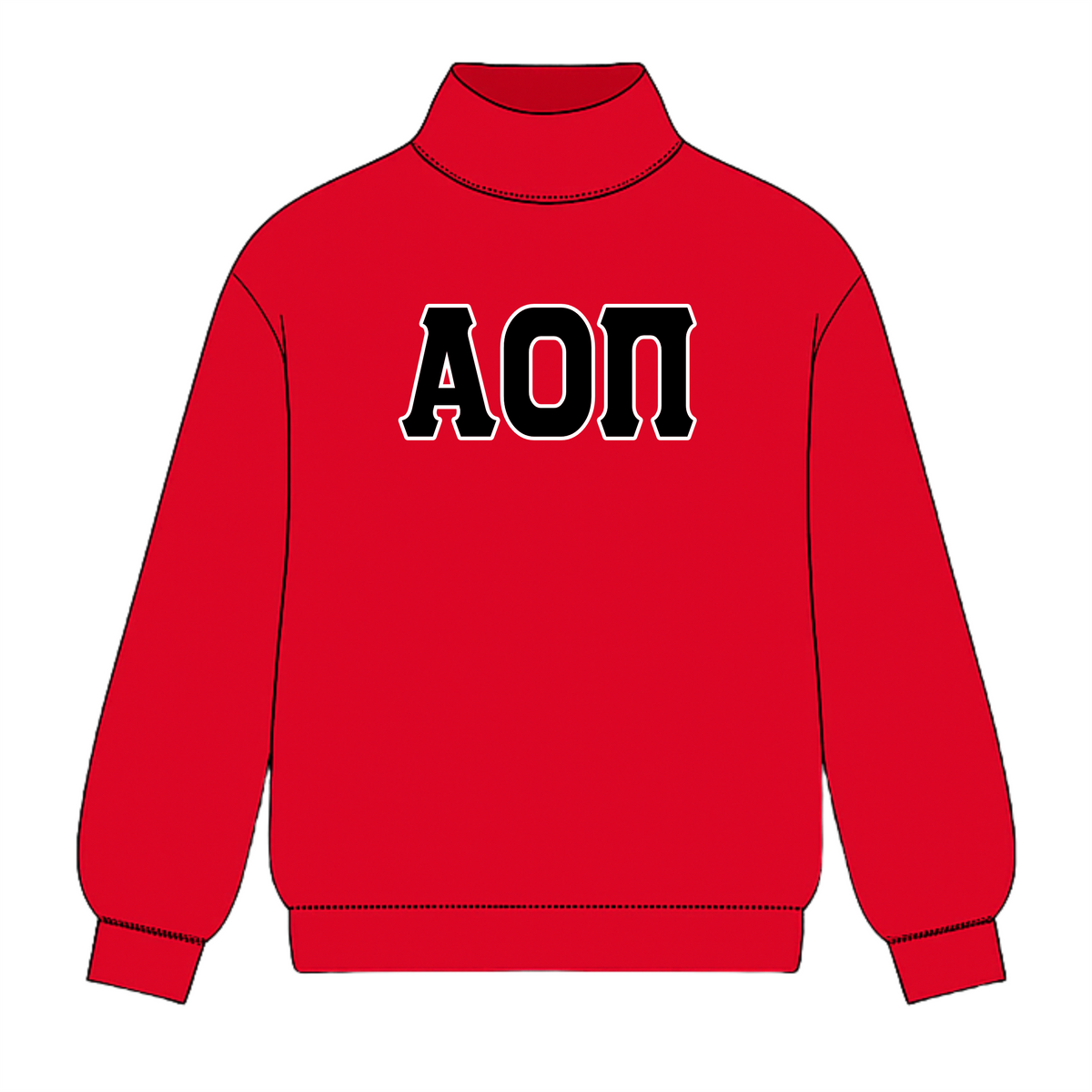 Classic Twill Sorority Embroidered Mock Neck