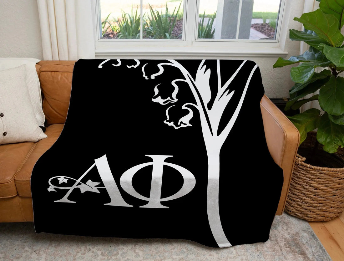 Alpha Phi XL 60x80 Sherpa Blanket - Modern Lily