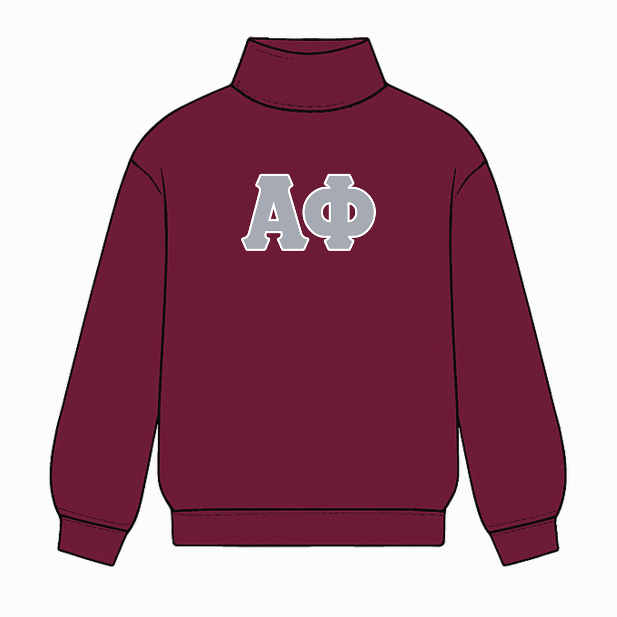 Classic Twill Sorority Embroidered Mock Neck
