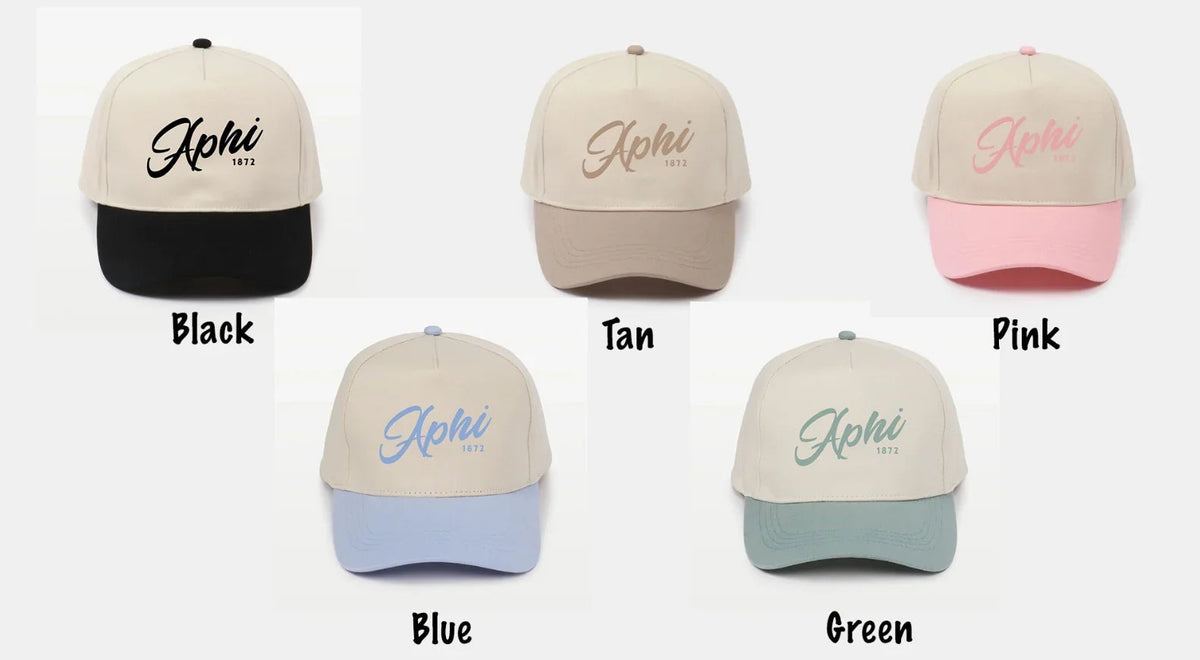 APhi Embroidered Two-Tone Baseball Cap | Hat - Script 1872
